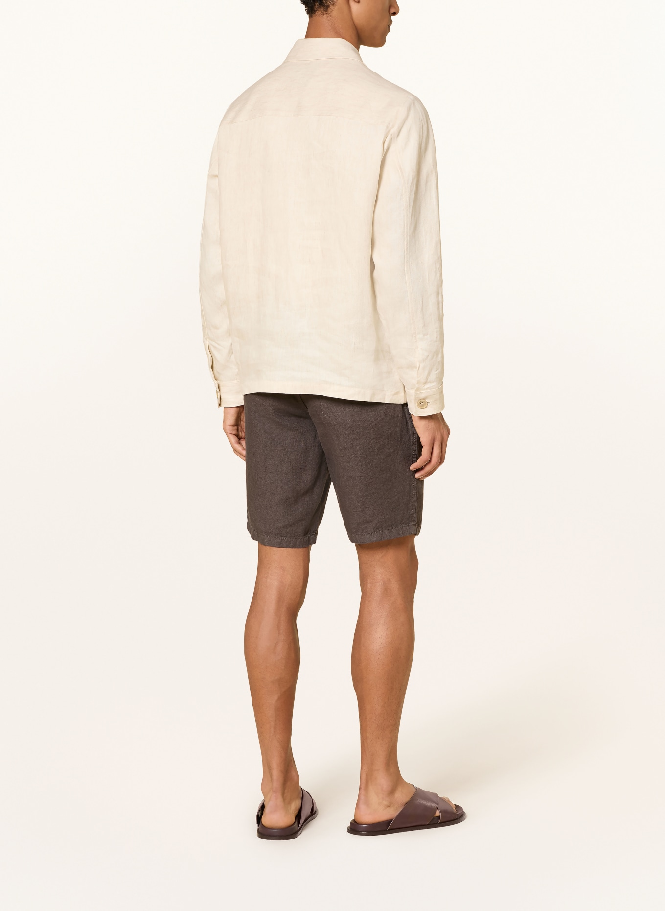 BRAX Szorty lniane: CIEMNOBRĄZOWY