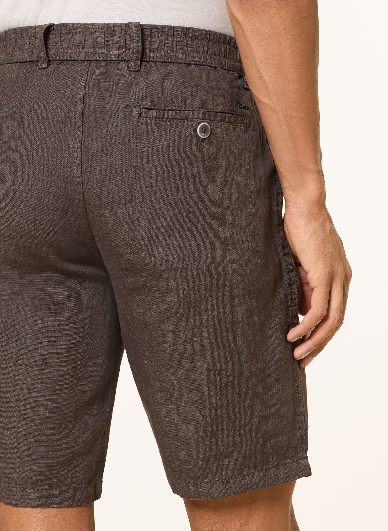 BRAX Szorty lniane: CIEMNOBRĄZOWY