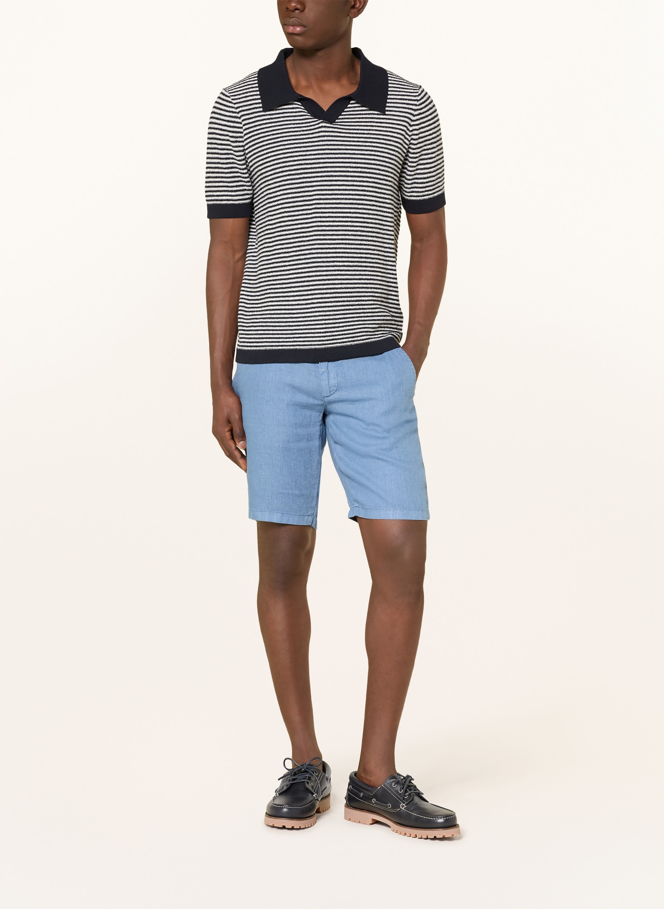 BRAX Szorty lniane: JASNONIEBIESKI