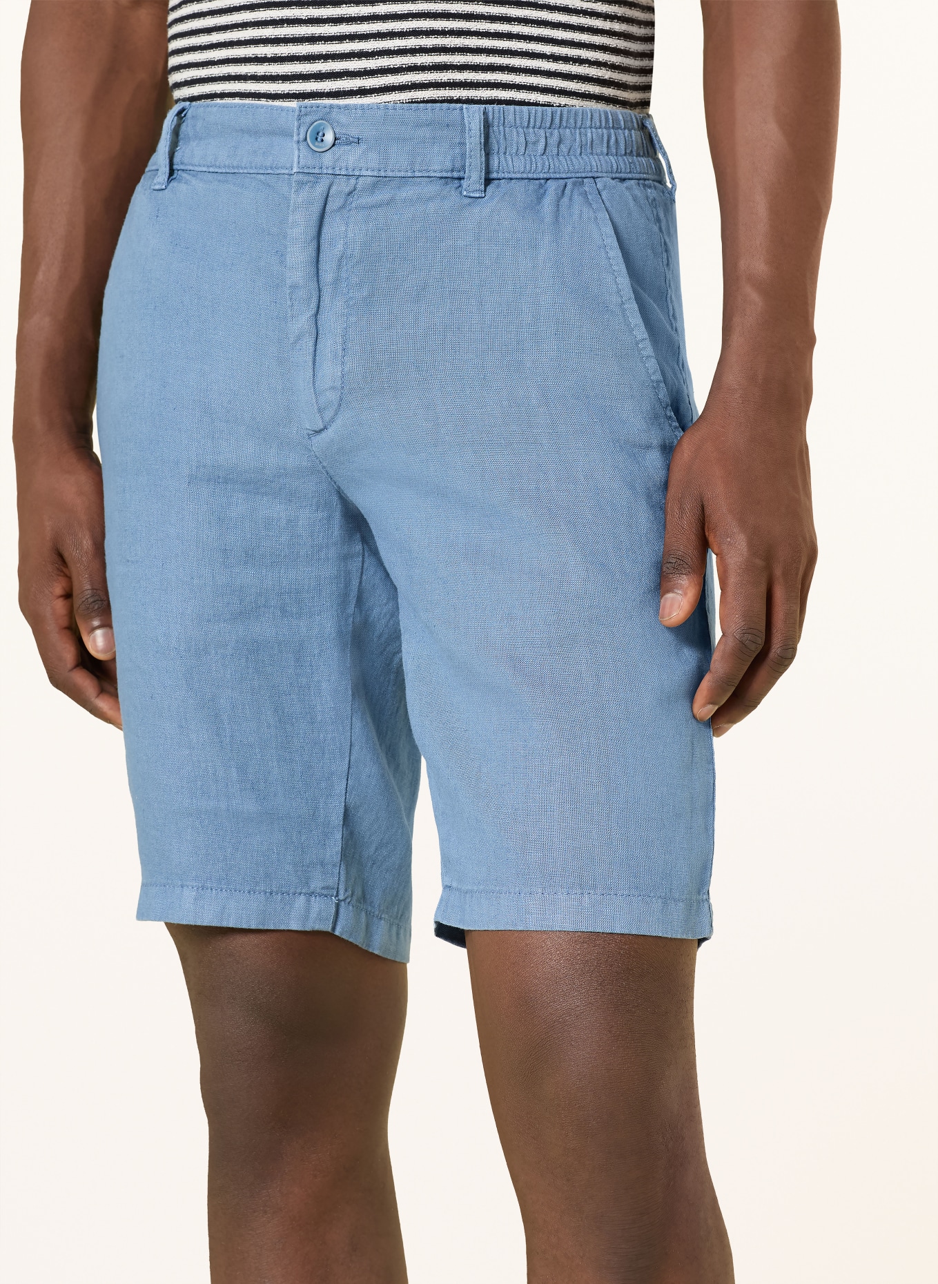 BRAX Szorty lniane: JASNONIEBIESKI