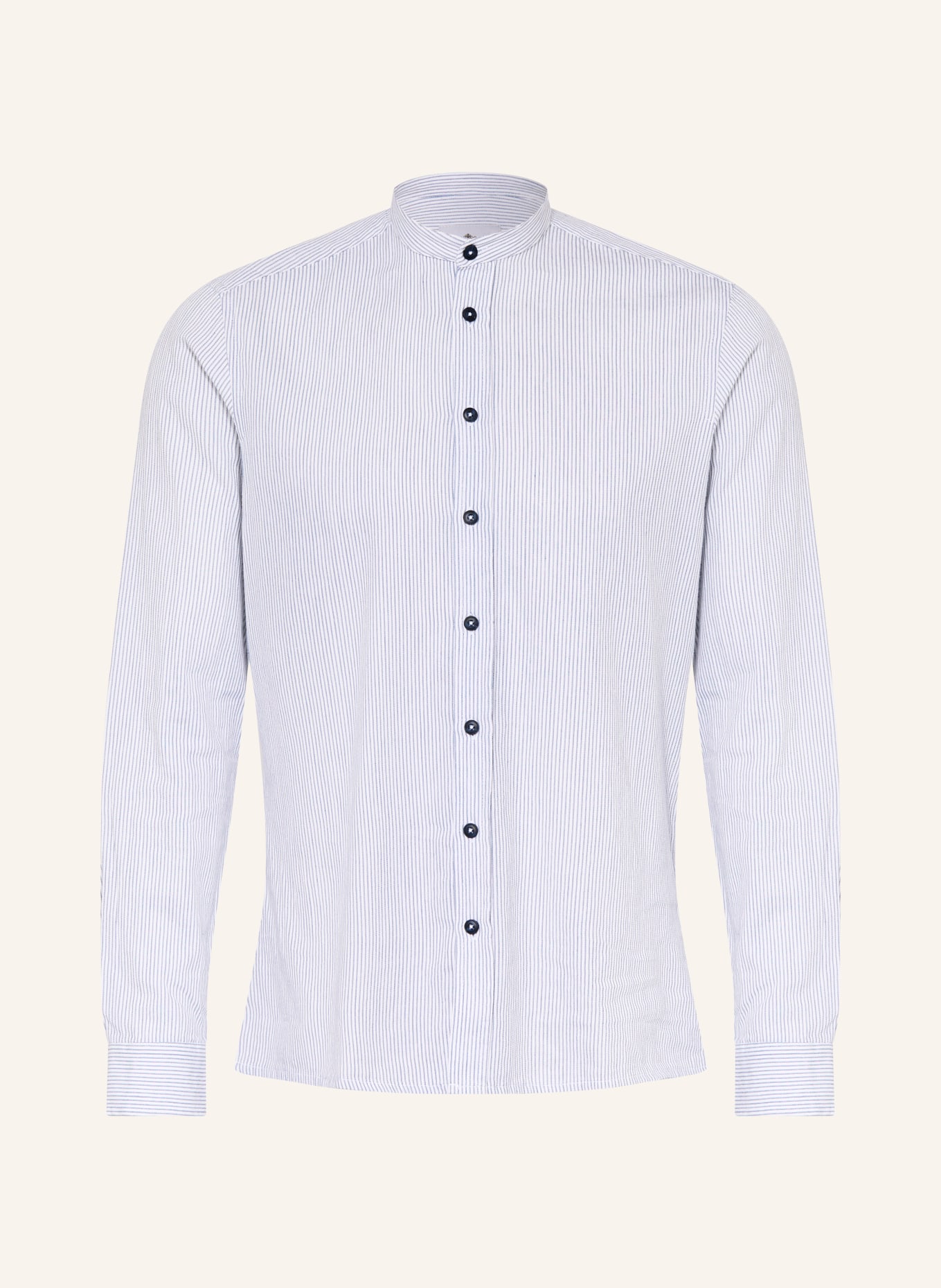 Hammerschmid Chemise traditionnelle slim fit à col montant: BLANC / BLEU