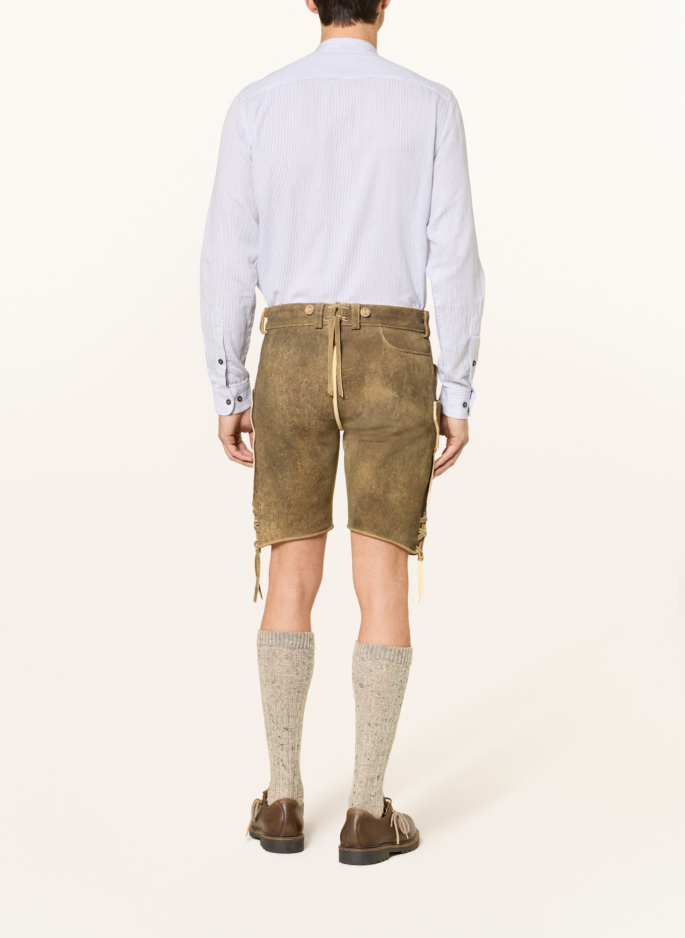 Hammerschmid Chemise traditionnelle slim fit à col montant: BLANC / BLEU