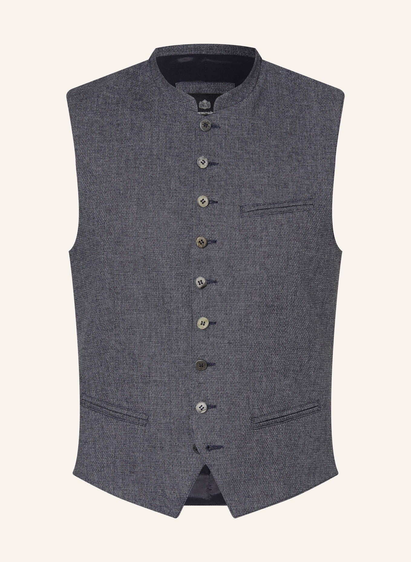 Hammerschmid Gilet traditionnel DAVID coupe ajustée: BLEU FONCÉ / NOIR