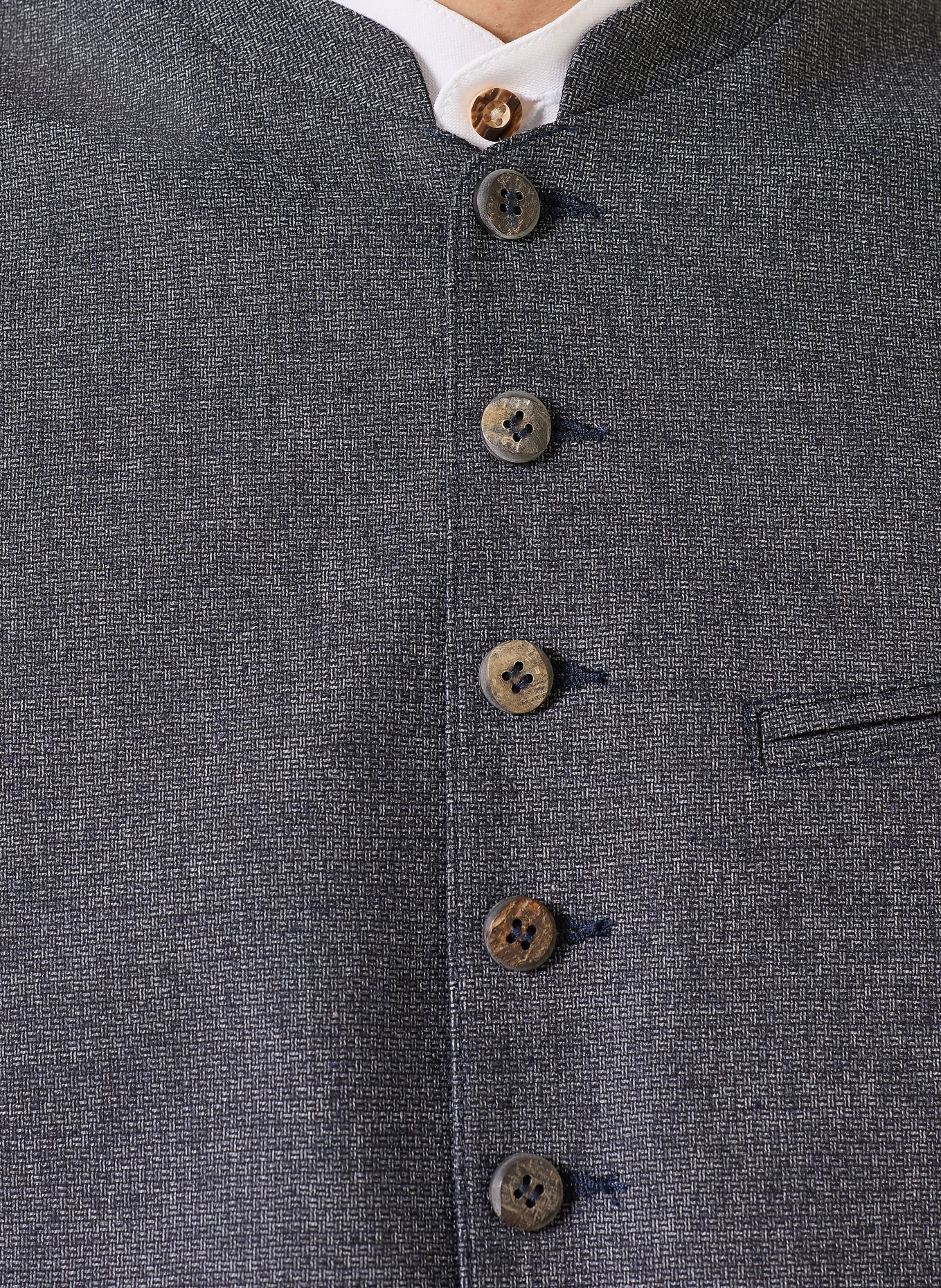 Hammerschmid Gilet traditionnel DAVID coupe ajustée: BLEU FONCÉ / NOIR