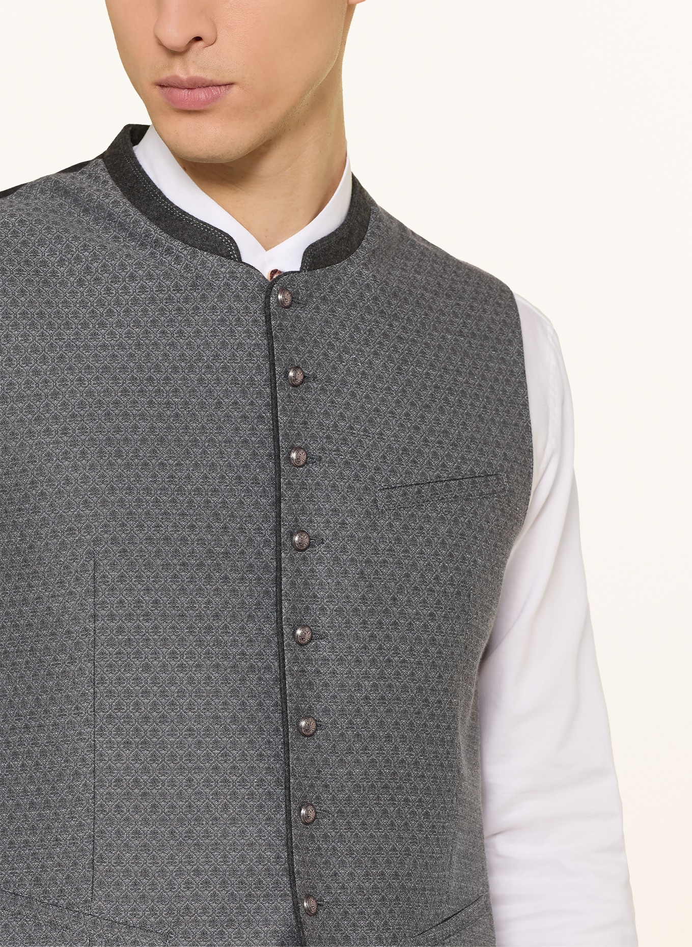 Hammerschmid Trachtenweste PETER Slim Fit: GRAU / DUNKELGRAU / SCHWARZ