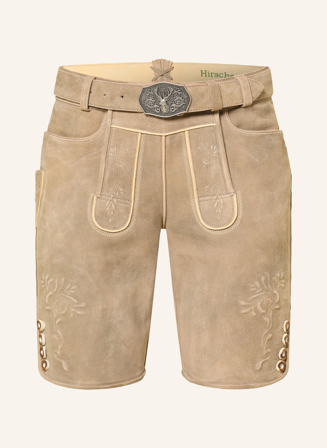 HIRSCHER Traditionele leren broek OBERAMMERGAU: BEIGE