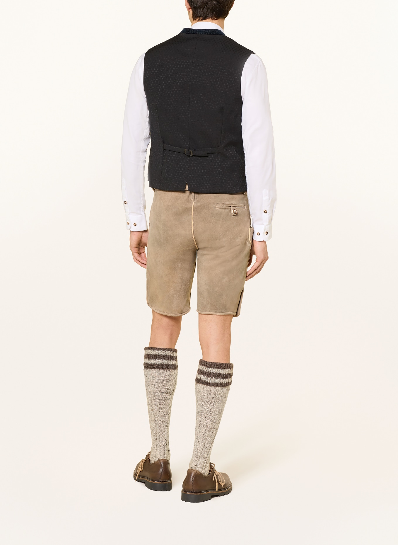 HIRSCHER Traditionele leren broek OBERAMMERGAU: BEIGE