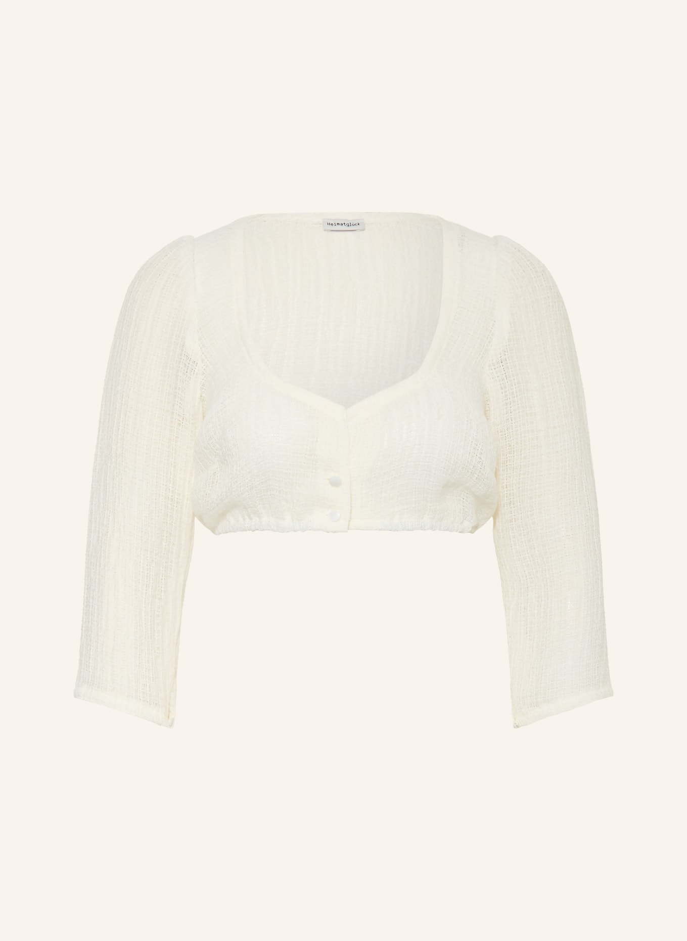 Heimatglück Tracht Bluzka dirndl AMELIE z rękawami 3/4: ECRU