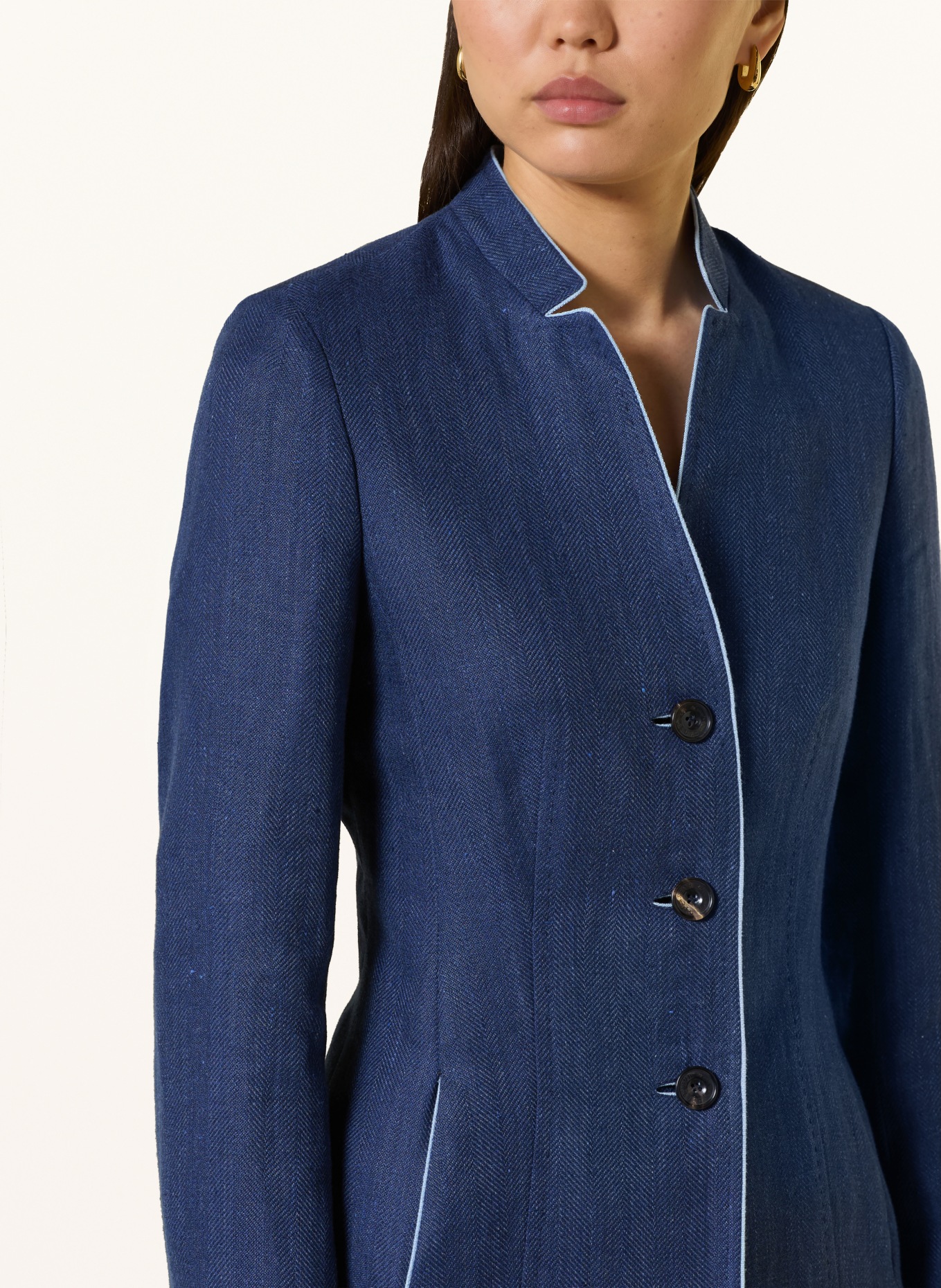 HABSBURG Janker ALMA mit Leinen: BLAU