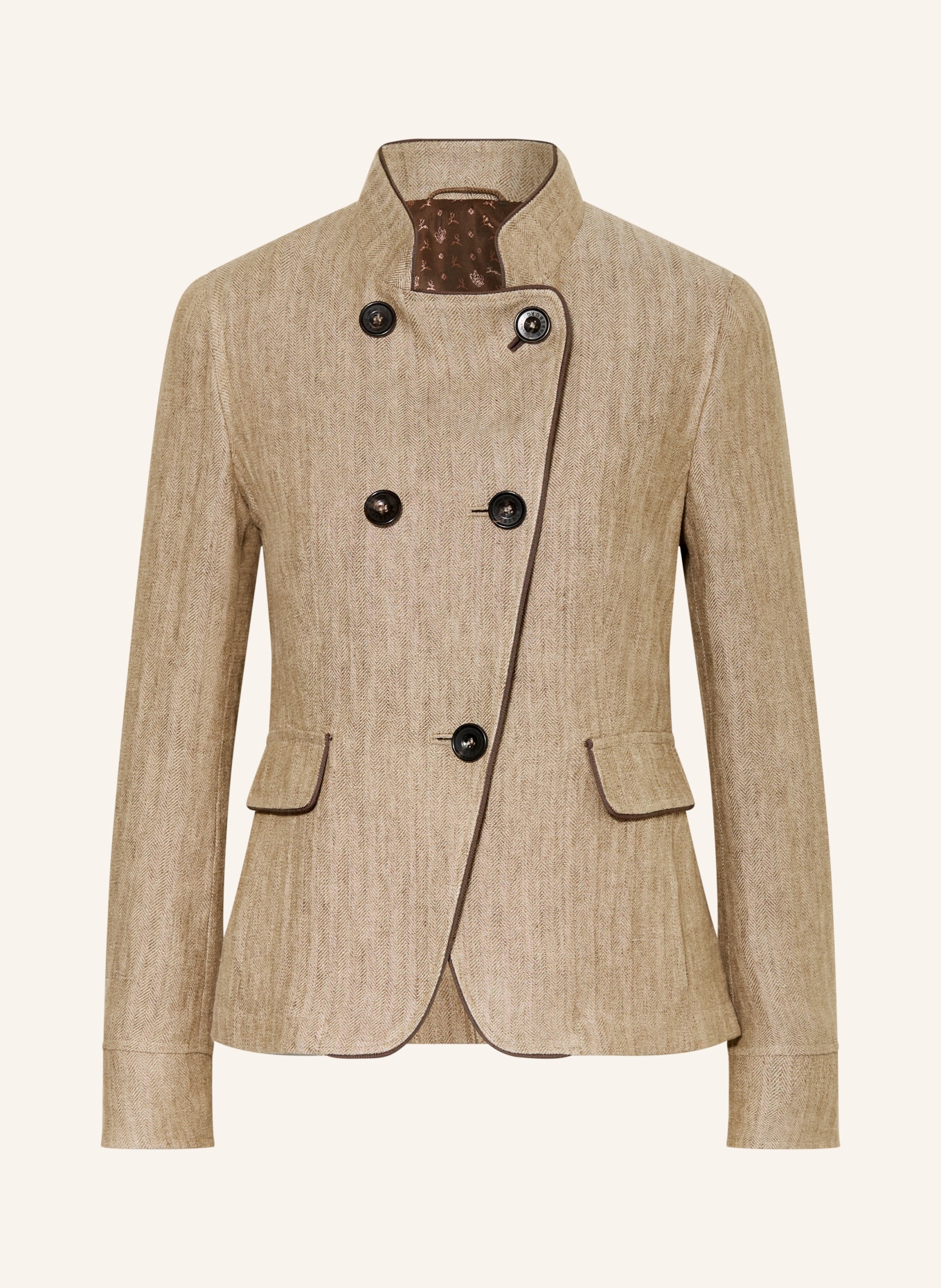 HABSBURG Linnenanker MOOSBURG: BEIGE / MARRON FONCÉ