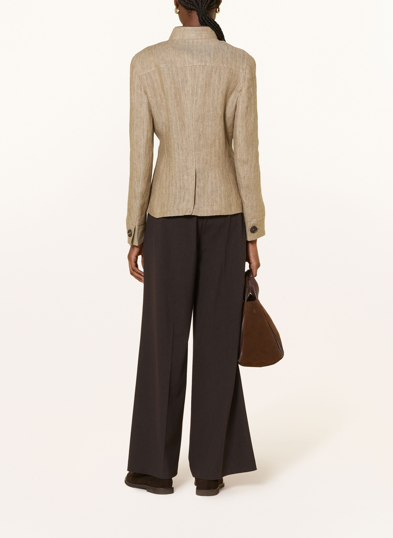 HABSBURG Linnenanker MOOSBURG: BEIGE / MARRON FONCÉ