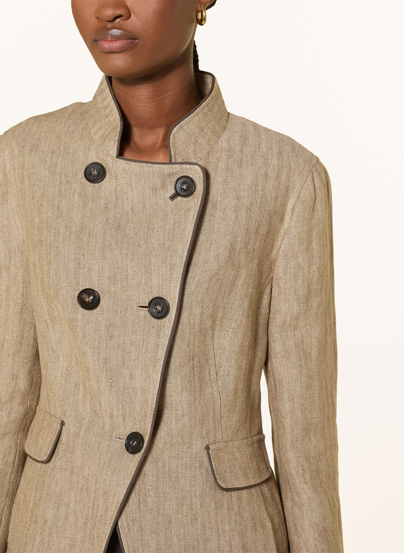 HABSBURG Linnenanker MOOSBURG: BEIGE / MARRON FONCÉ