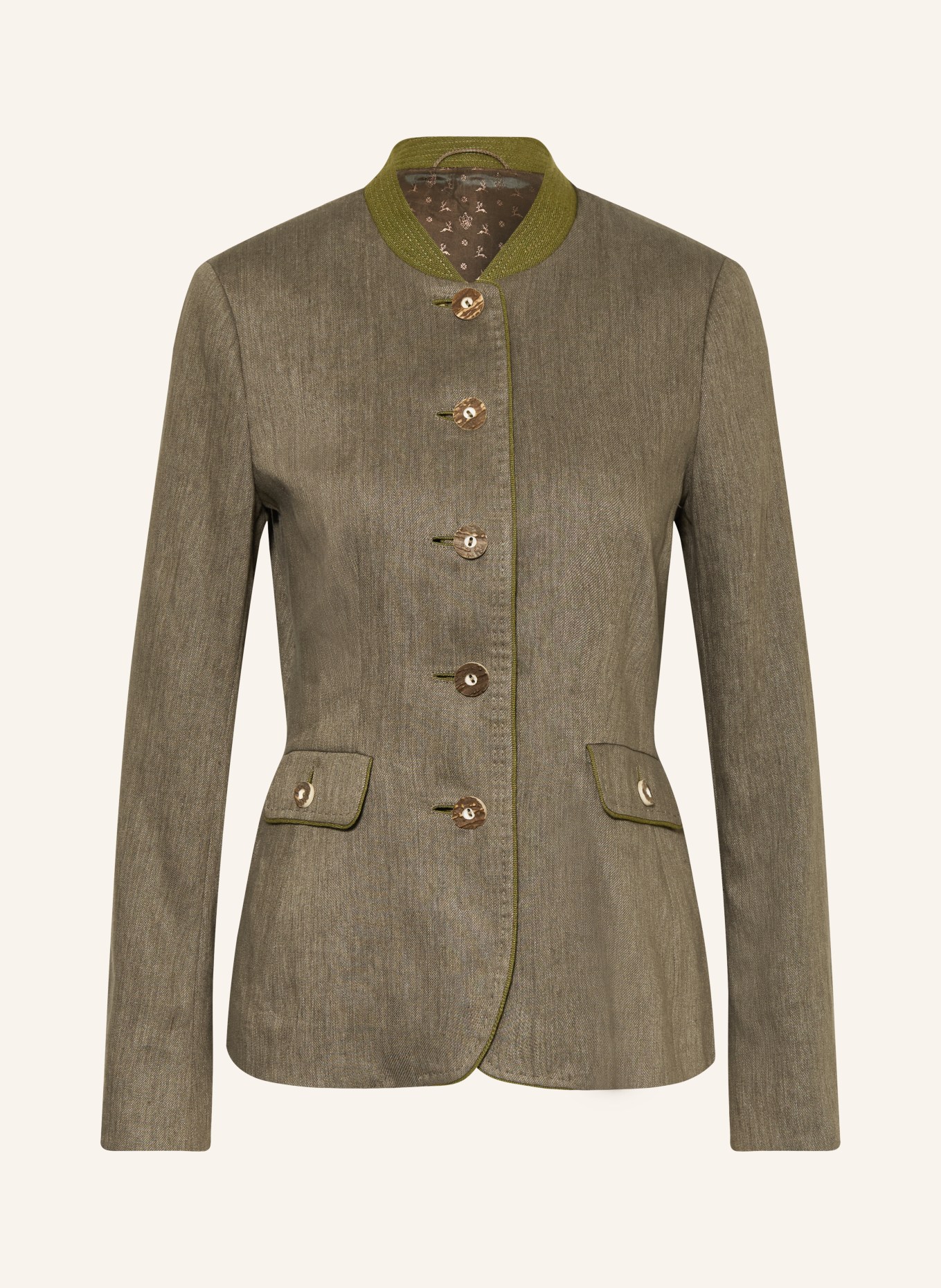 HABSBURG Janker MARIELLA met riem: OLIJF