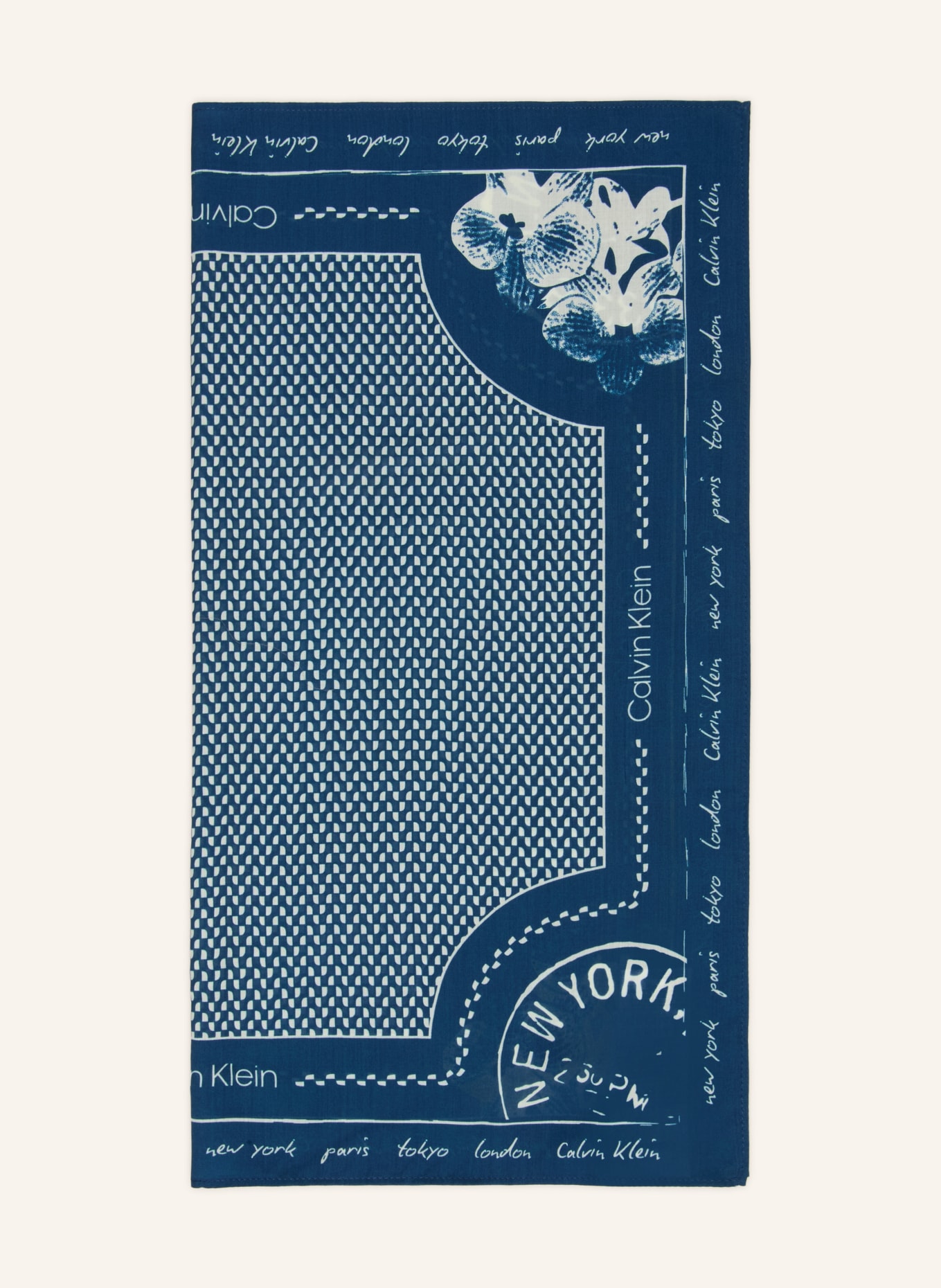 Calvin Klein chiffon: BLEU / CRÈME