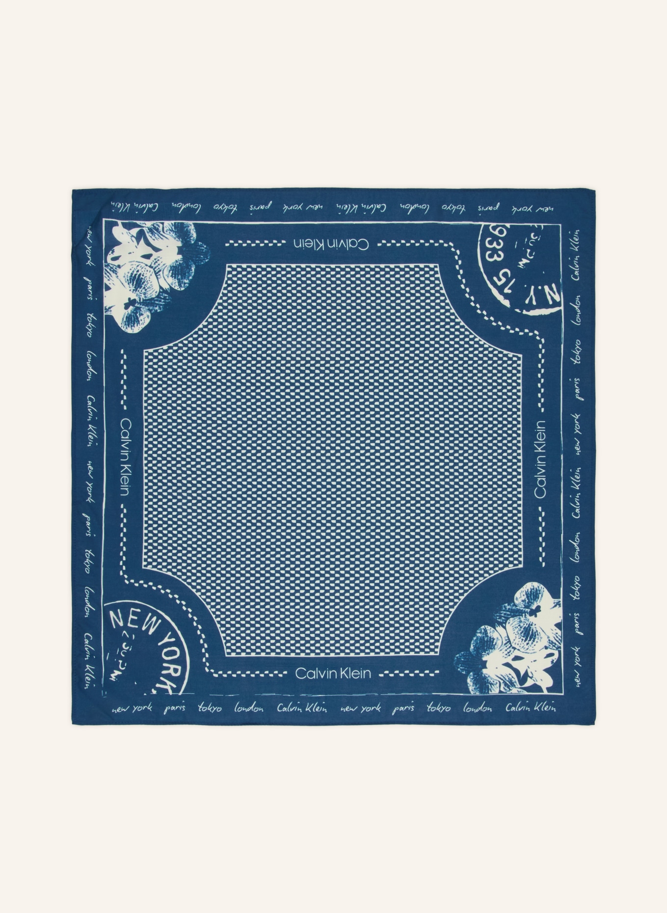 Calvin Klein chiffon: BLEU / CRÈME