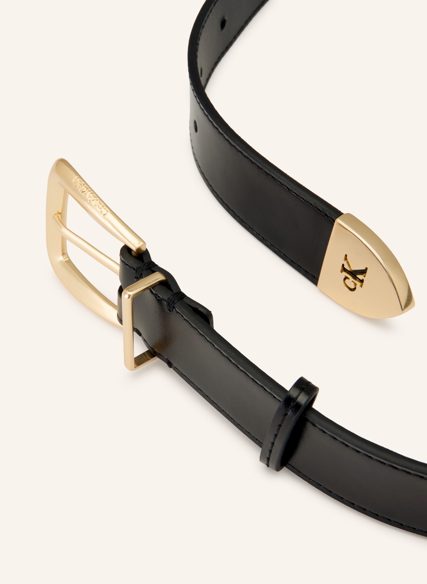 Calvin Klein Ceintures en cuir: NOIR / OR