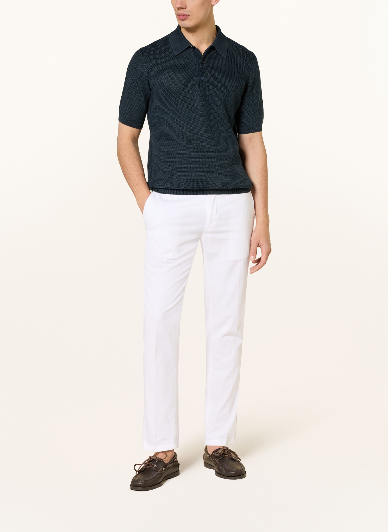 MAURIZIO BALDASSARI Knit polo shirt: DARK BLUE