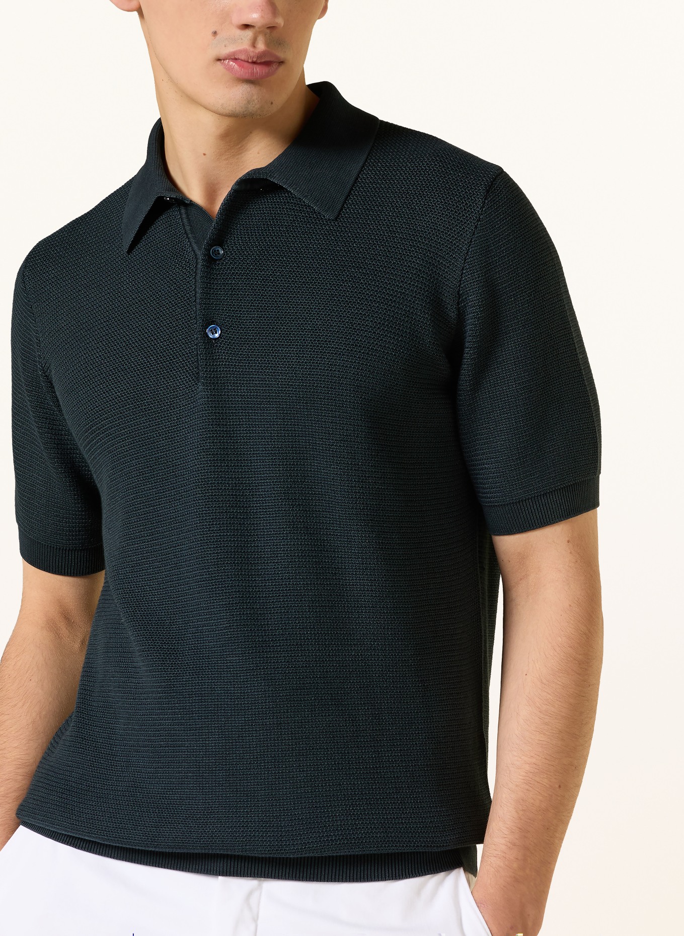 MAURIZIO BALDASSARI Knit polo shirt: DARK BLUE