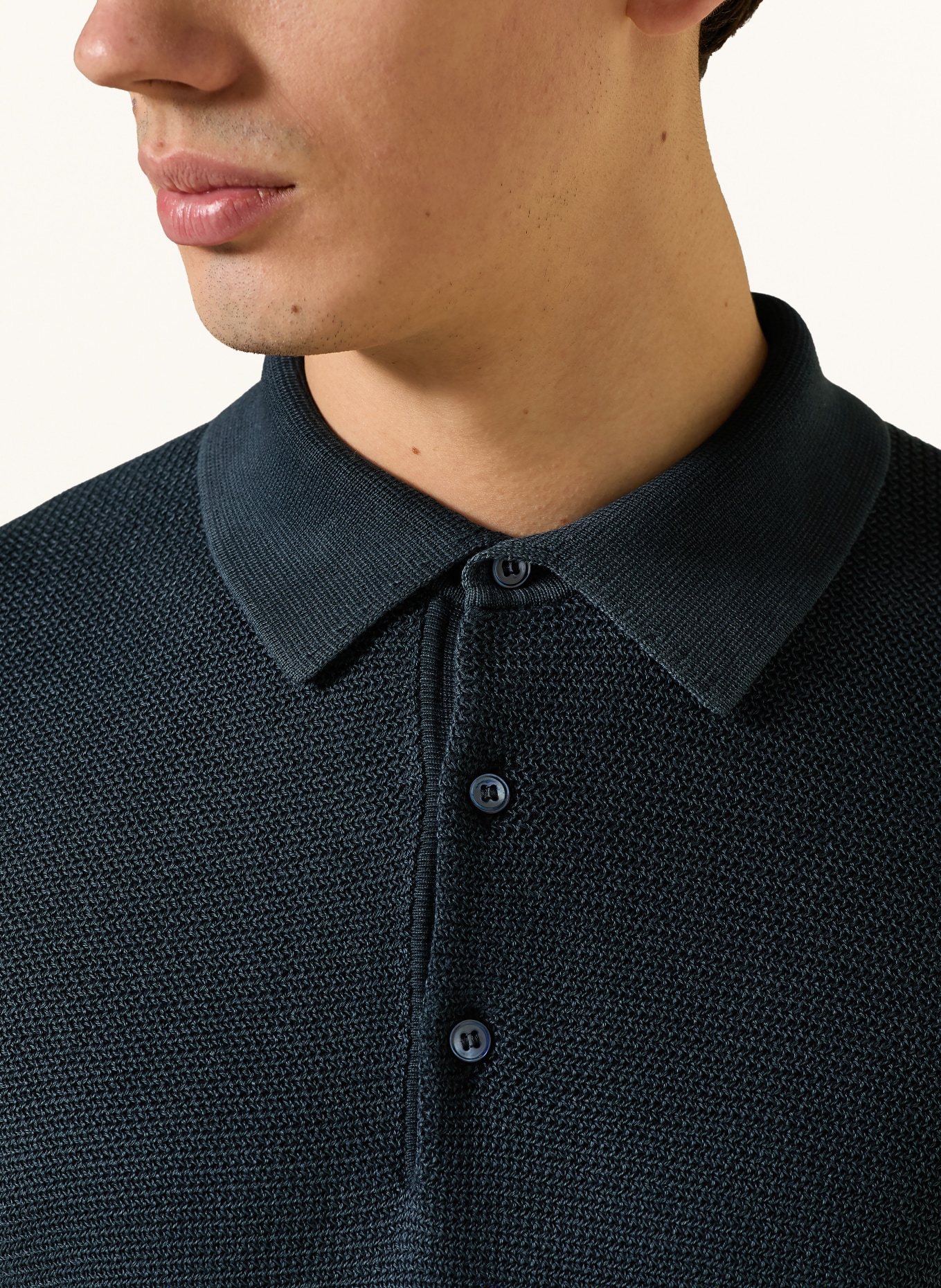 MAURIZIO BALDASSARI Knit polo shirt: DARK BLUE