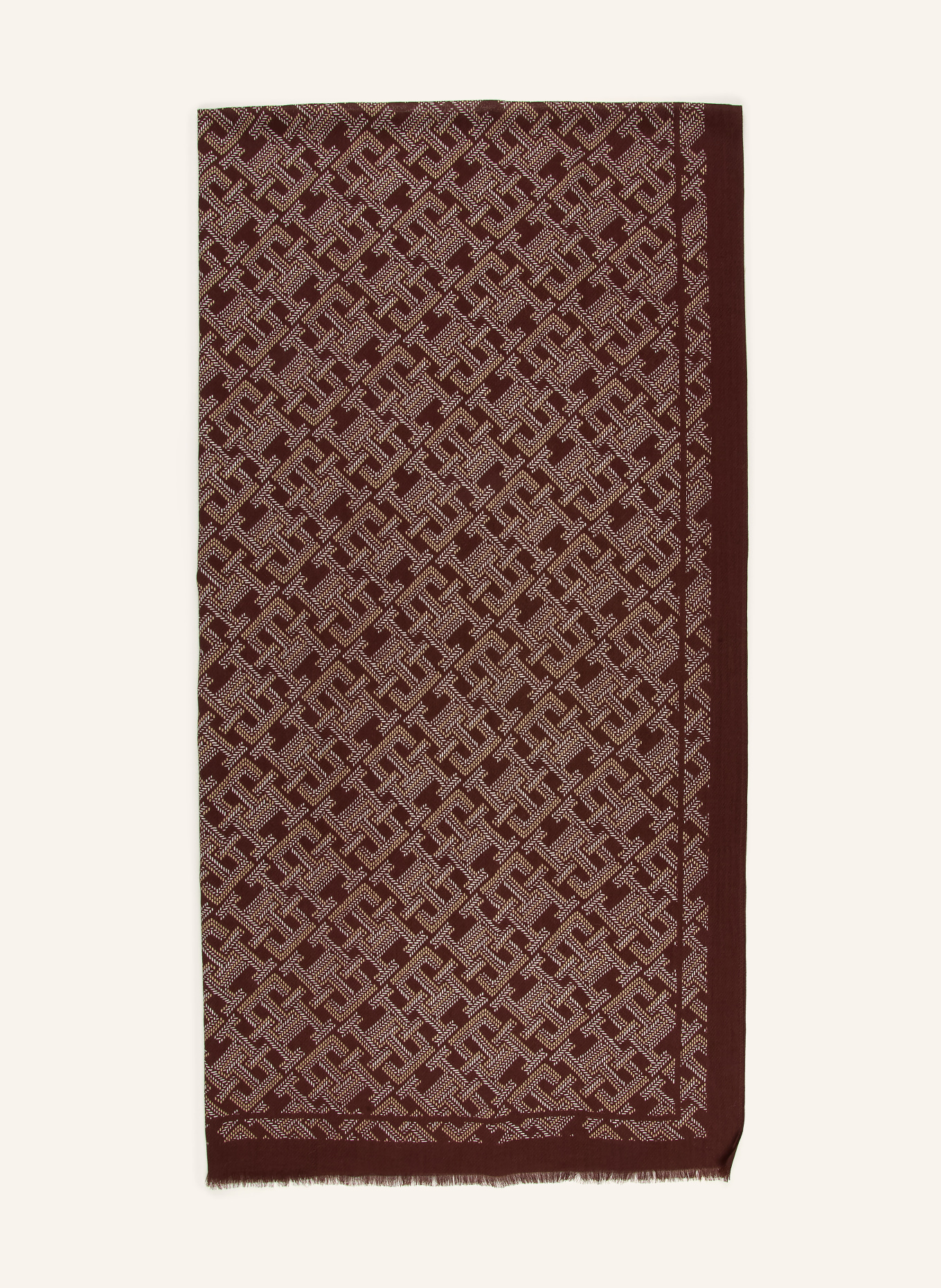 TOMMY HILFIGER Schal: DUNKELBRAUN / COGNAC / HELLBRAUN