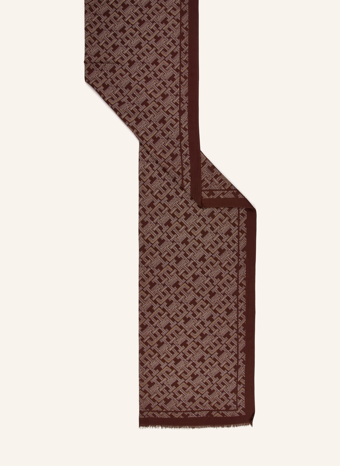 TOMMY HILFIGER Schal: DUNKELBRAUN / COGNAC / HELLBRAUN