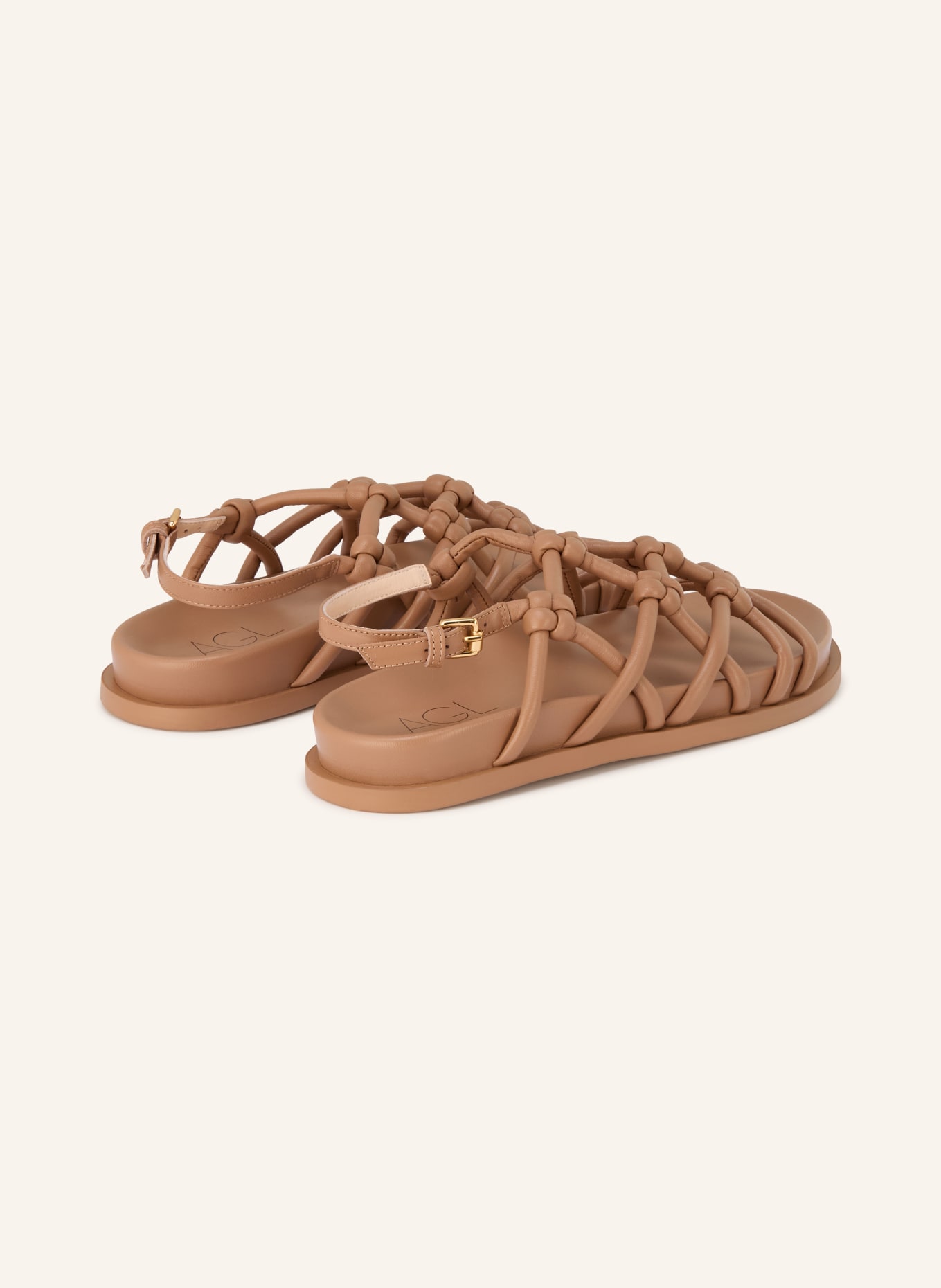 AGL Sandály CRISTINA KNOTS: SVĚTLE HNĚDÁ / ZLATÁ