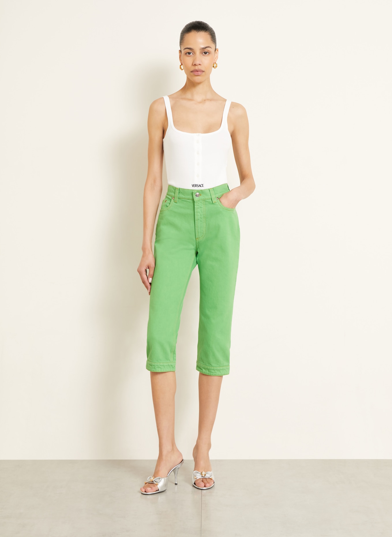 VERSACE 3/4-Jeans: 1DB00 PALE GREEN