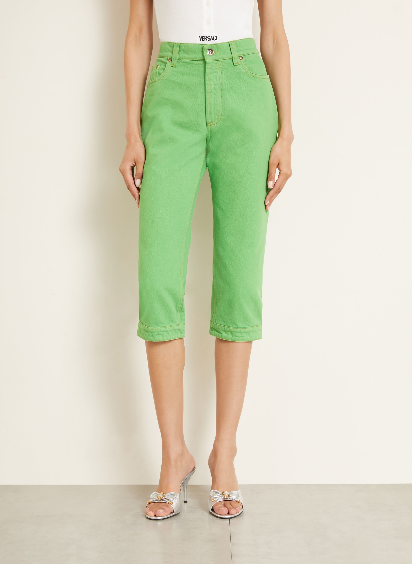 VERSACE 3/4-Jeans: 1DB00 PALE GREEN