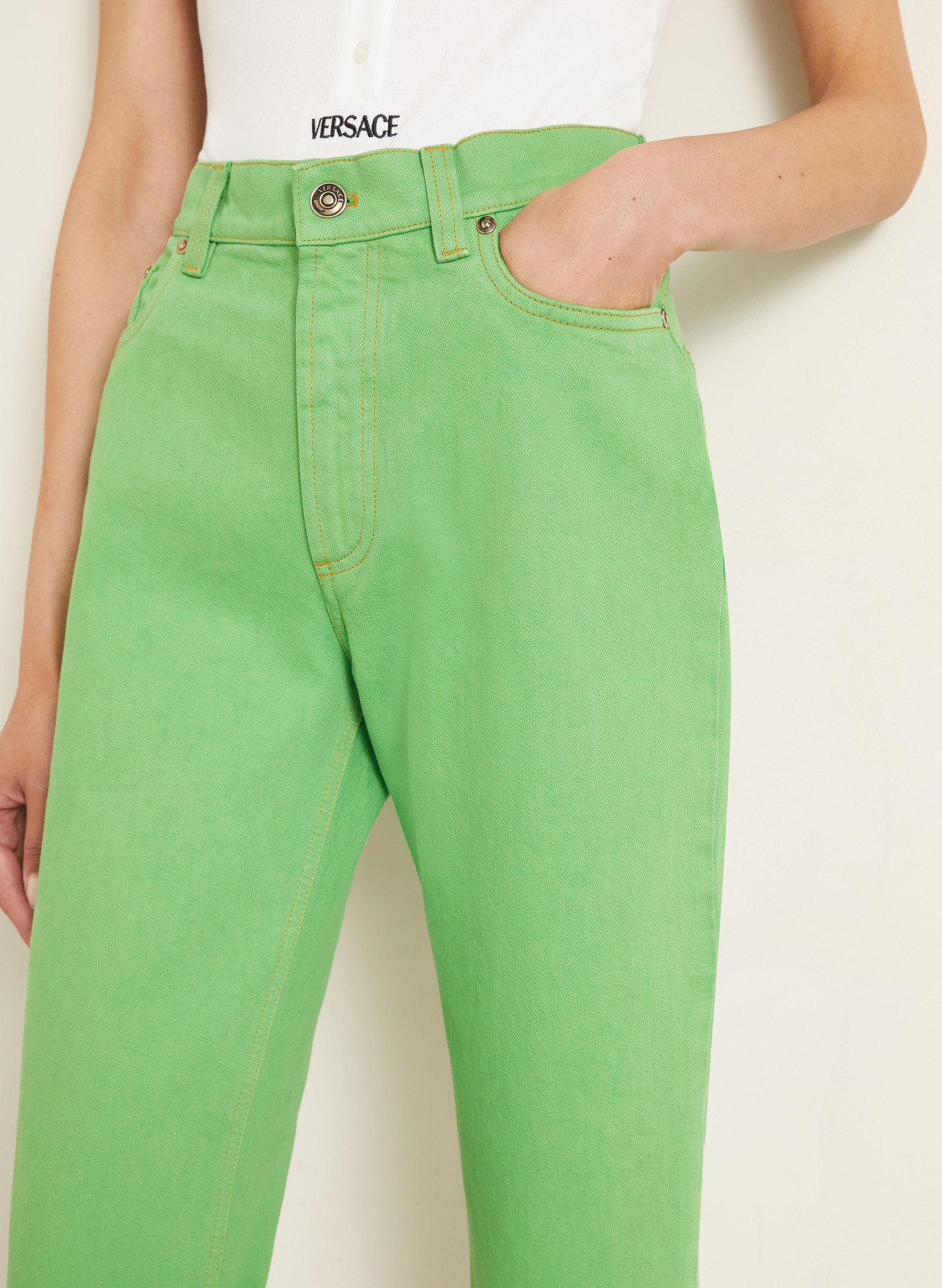 VERSACE 3/4-Jeans: 1DB00 PALE GREEN