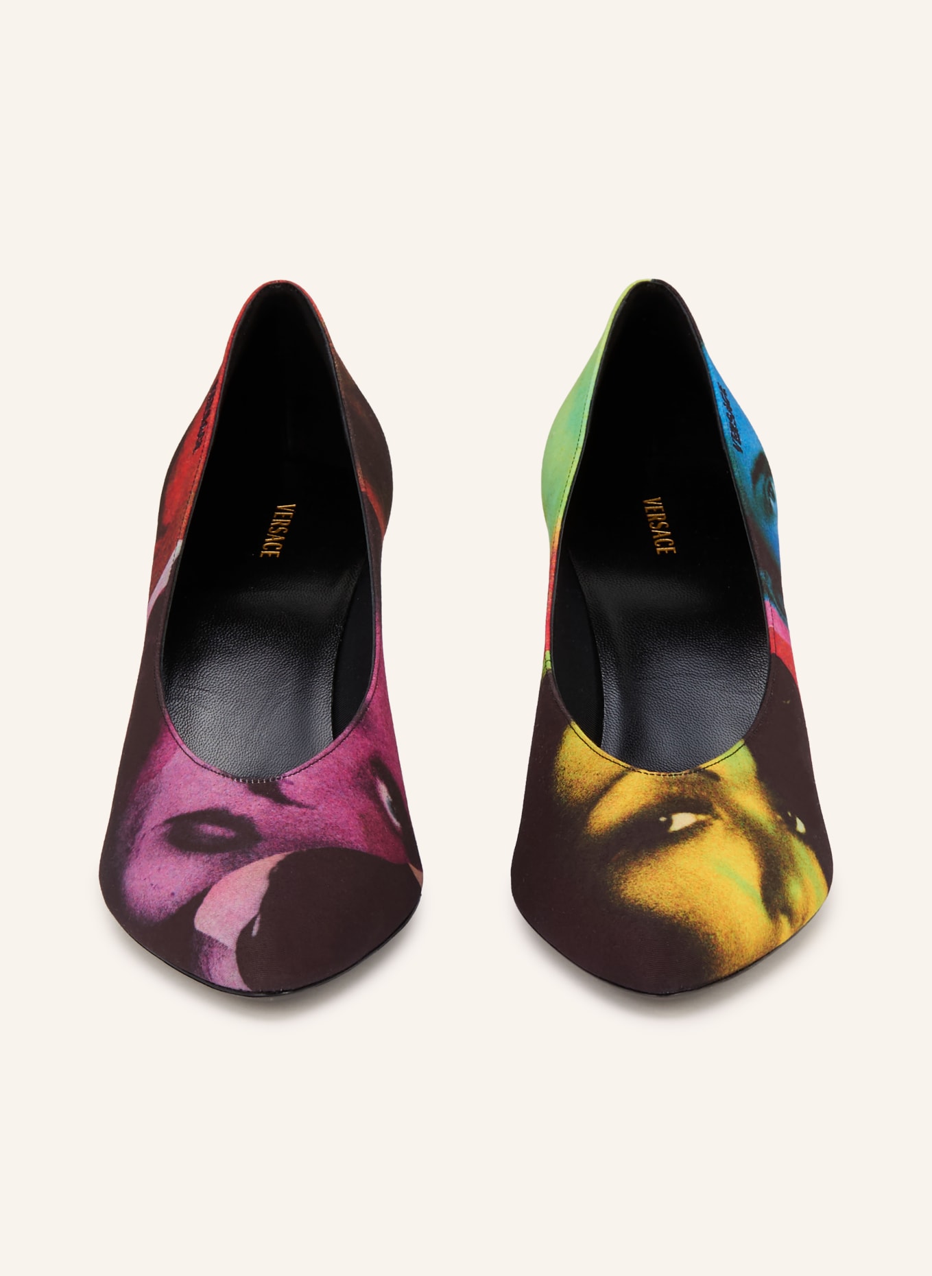 VERSACE Czółenka: CZARNY / MOCNORÓŻOWY / ŻÓŁTY