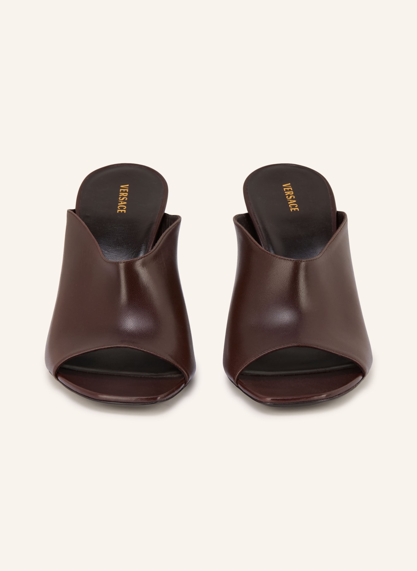 VERSACE Klapsy: CIEMNOBRĄZOWY / ZŁOTY