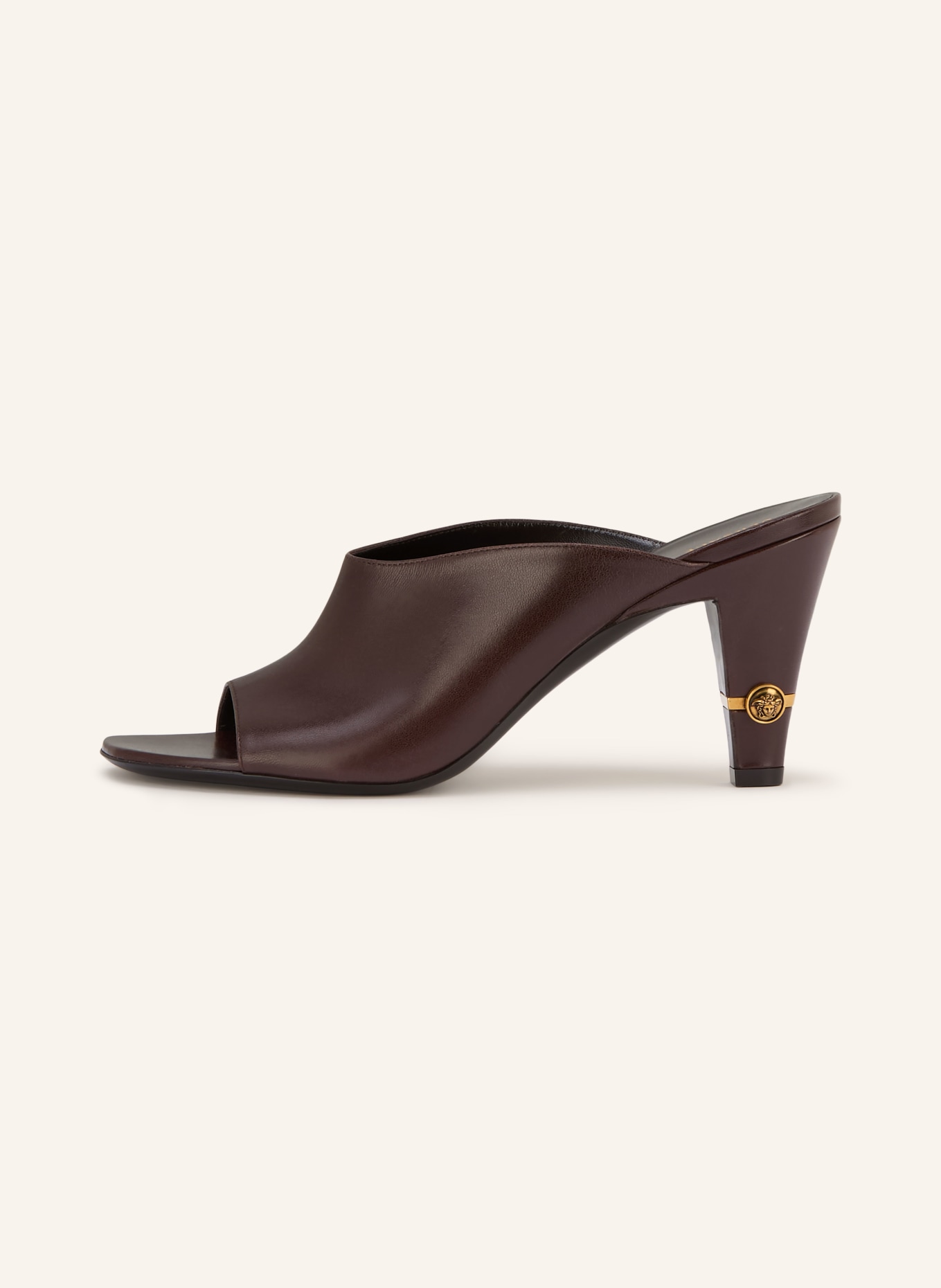 VERSACE Klapsy: CIEMNOBRĄZOWY / ZŁOTY