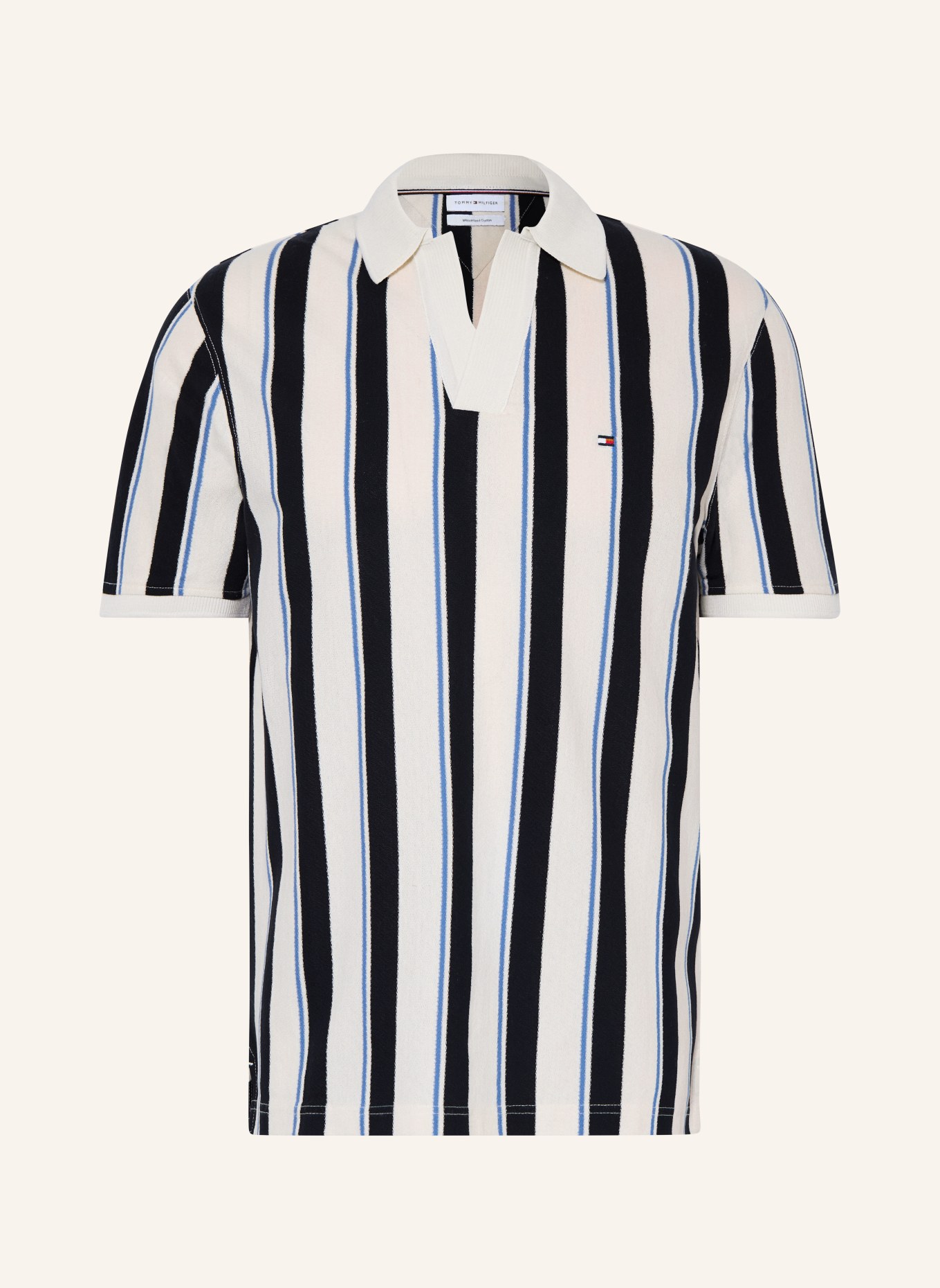 TOMMY HILFIGER Koszulka polo z tkaniny piqué: BIAŁY / NIEBIESKI / CZARNY