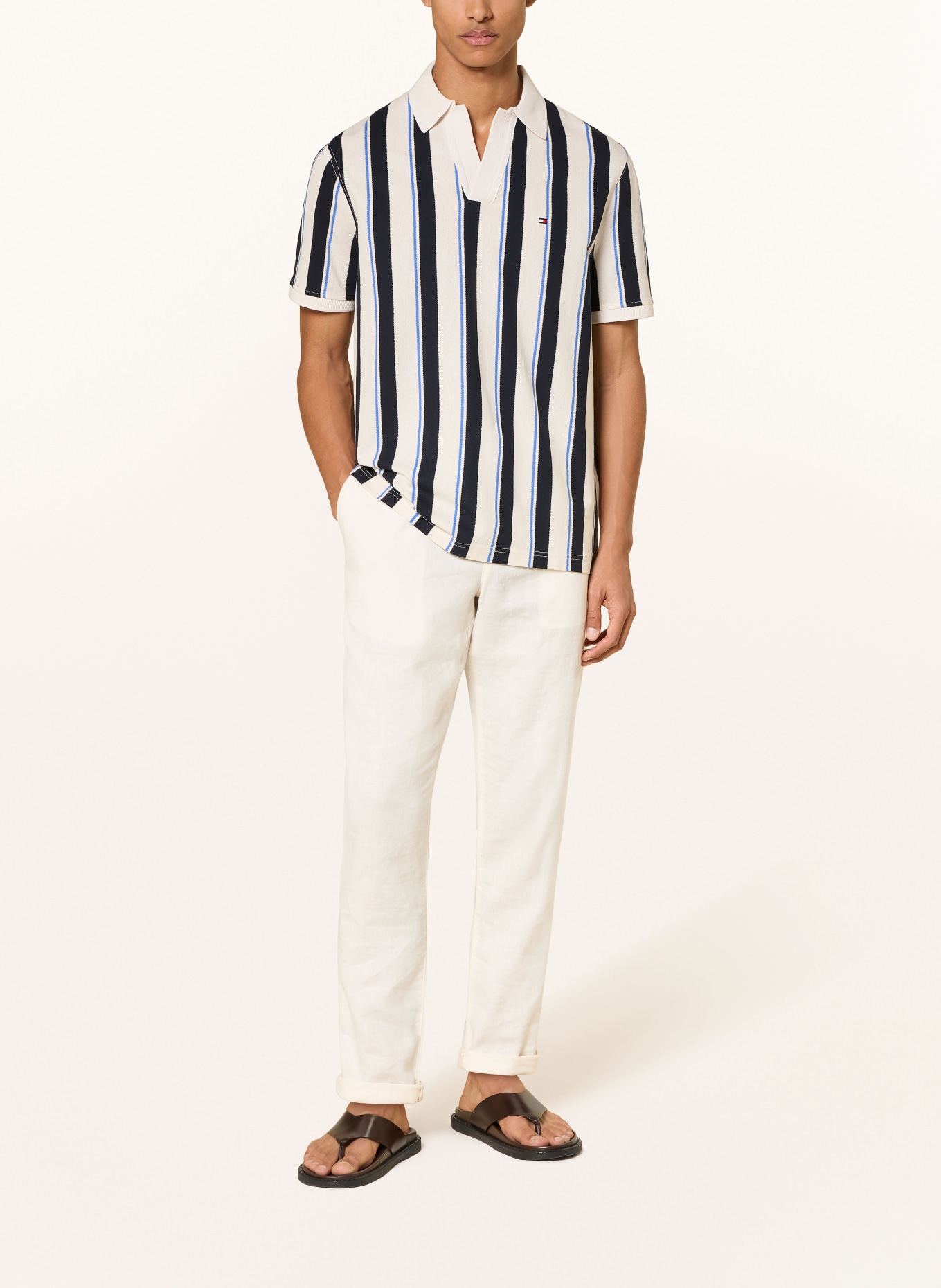 TOMMY HILFIGER Koszulka polo z tkaniny piqué: BIAŁY / NIEBIESKI / CZARNY