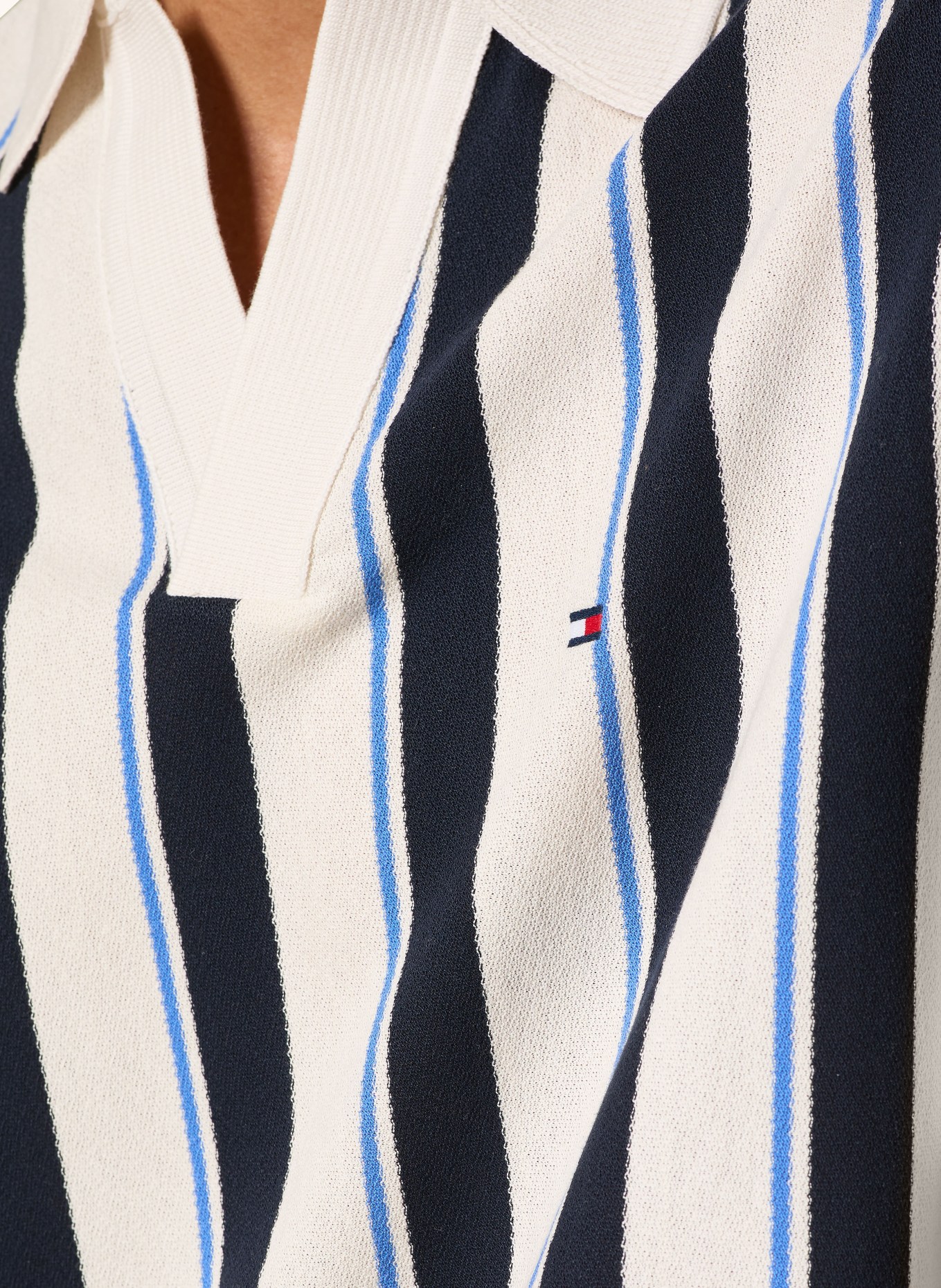 TOMMY HILFIGER Koszulka polo z tkaniny piqué: BIAŁY / NIEBIESKI / CZARNY