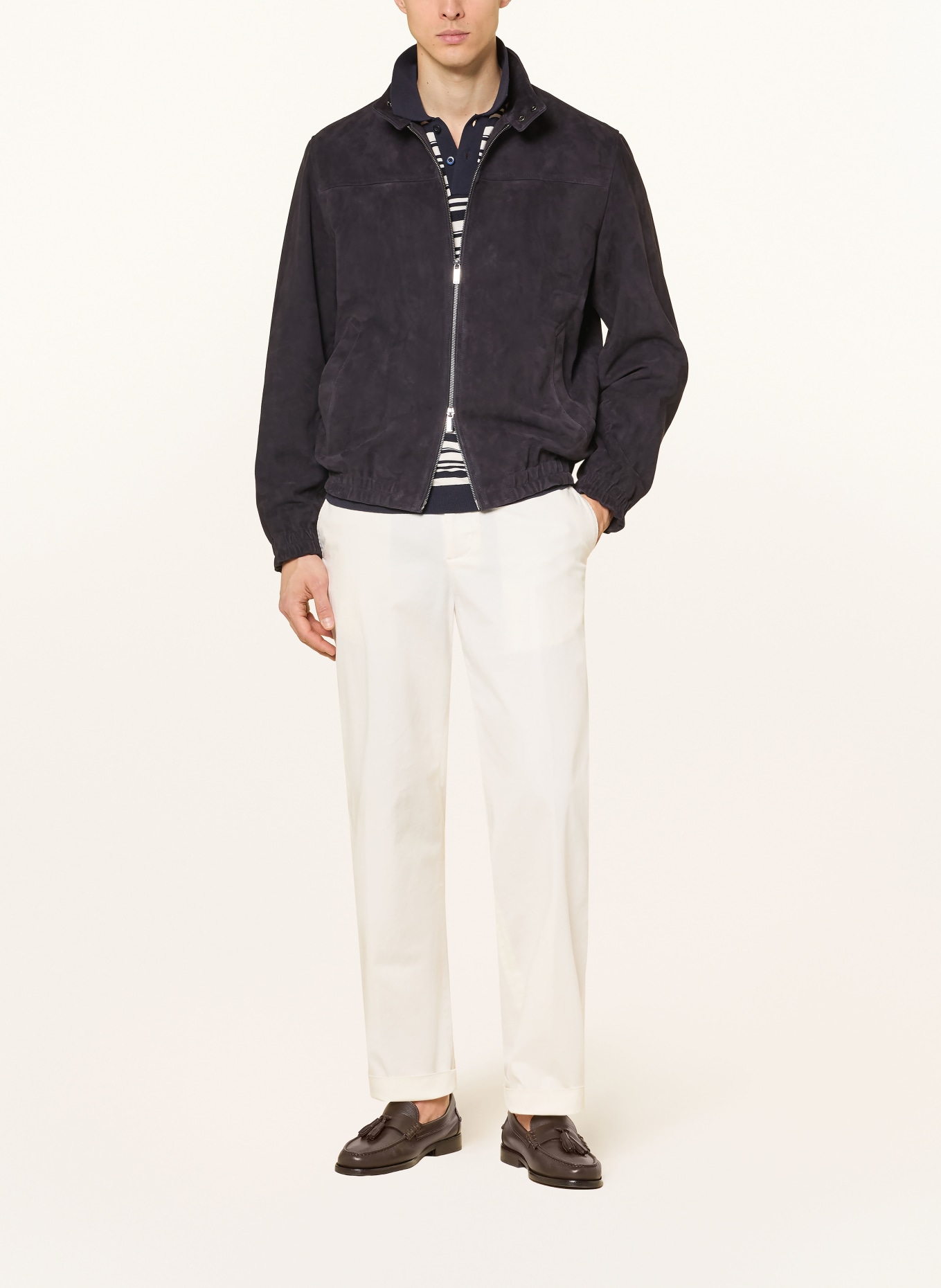 TOMMY HILFIGER Lederjacke: DUNKELBLAU