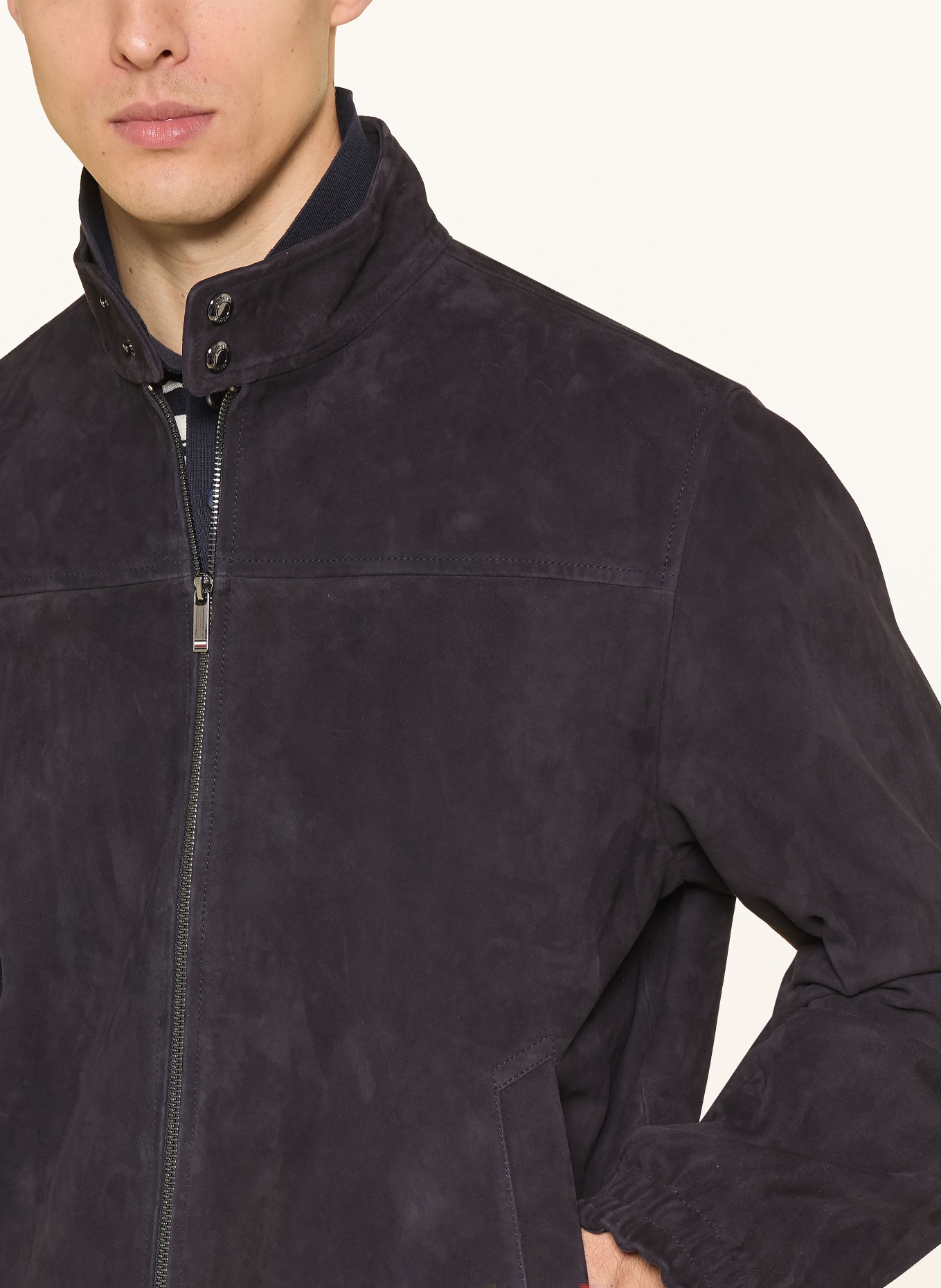TOMMY HILFIGER Lederjacke: DUNKELBLAU