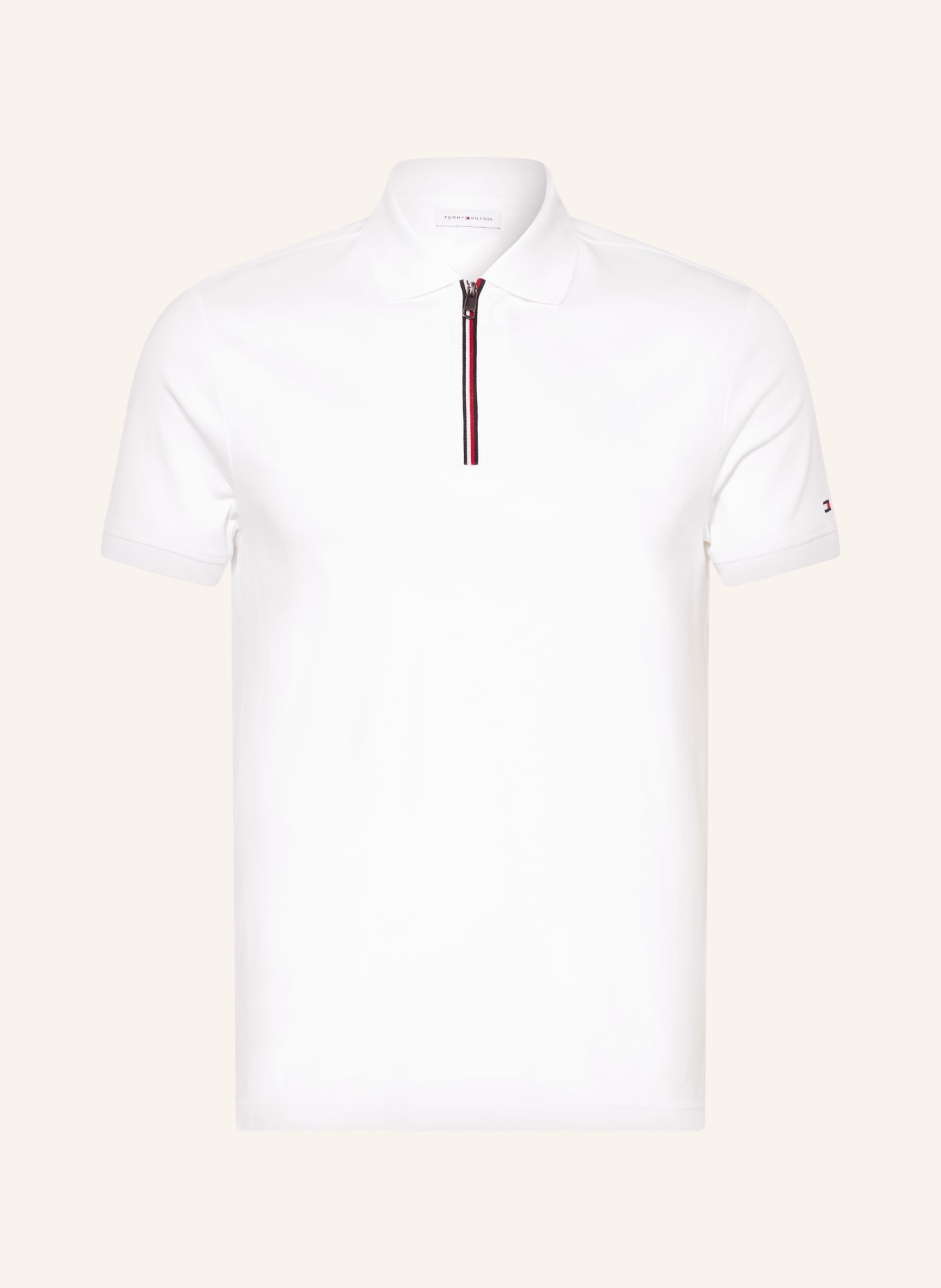 TOMMY HILFIGER Jersey-Poloshirt: WEISS