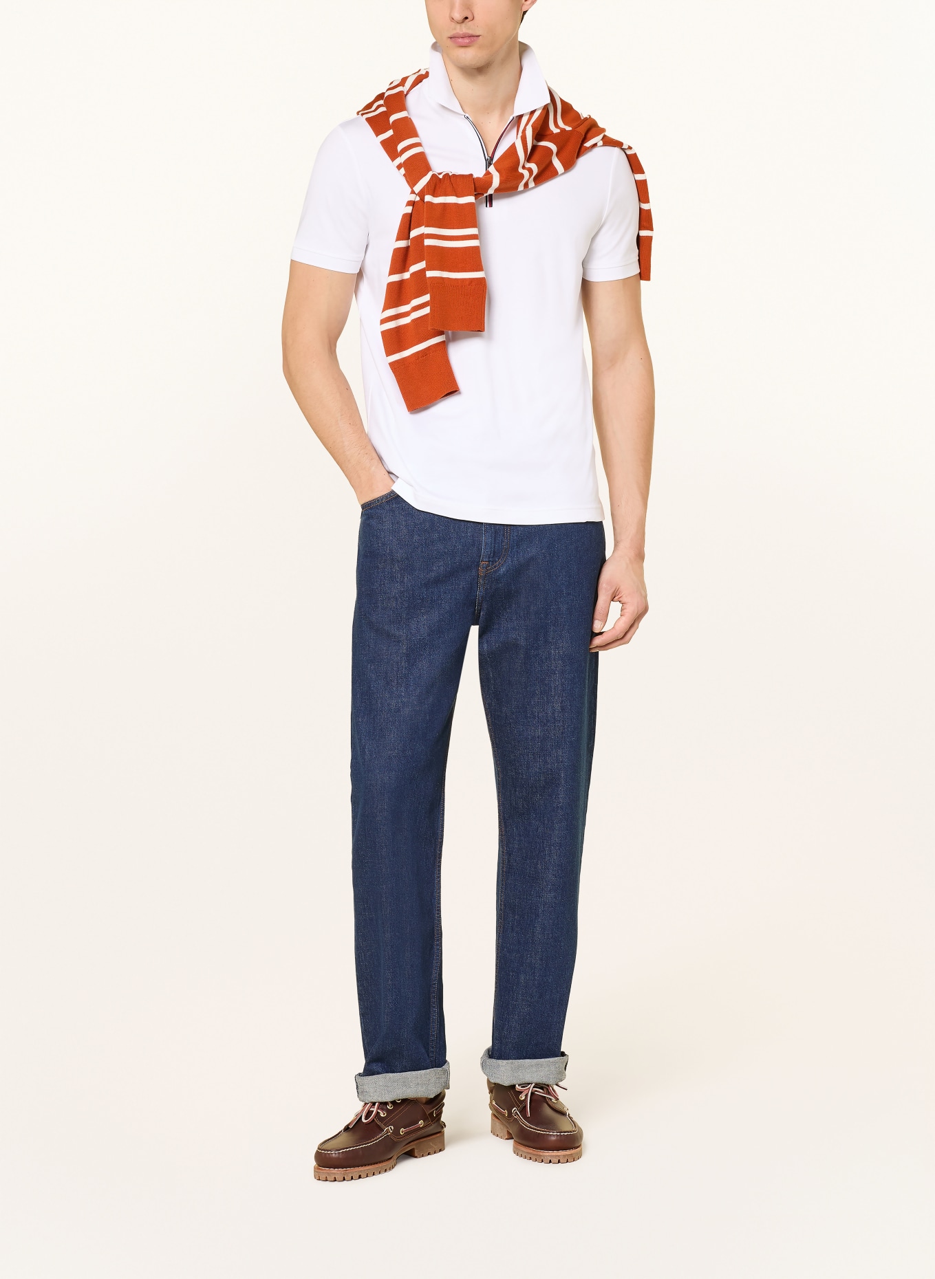 TOMMY HILFIGER Jersey-Poloshirt: WEISS