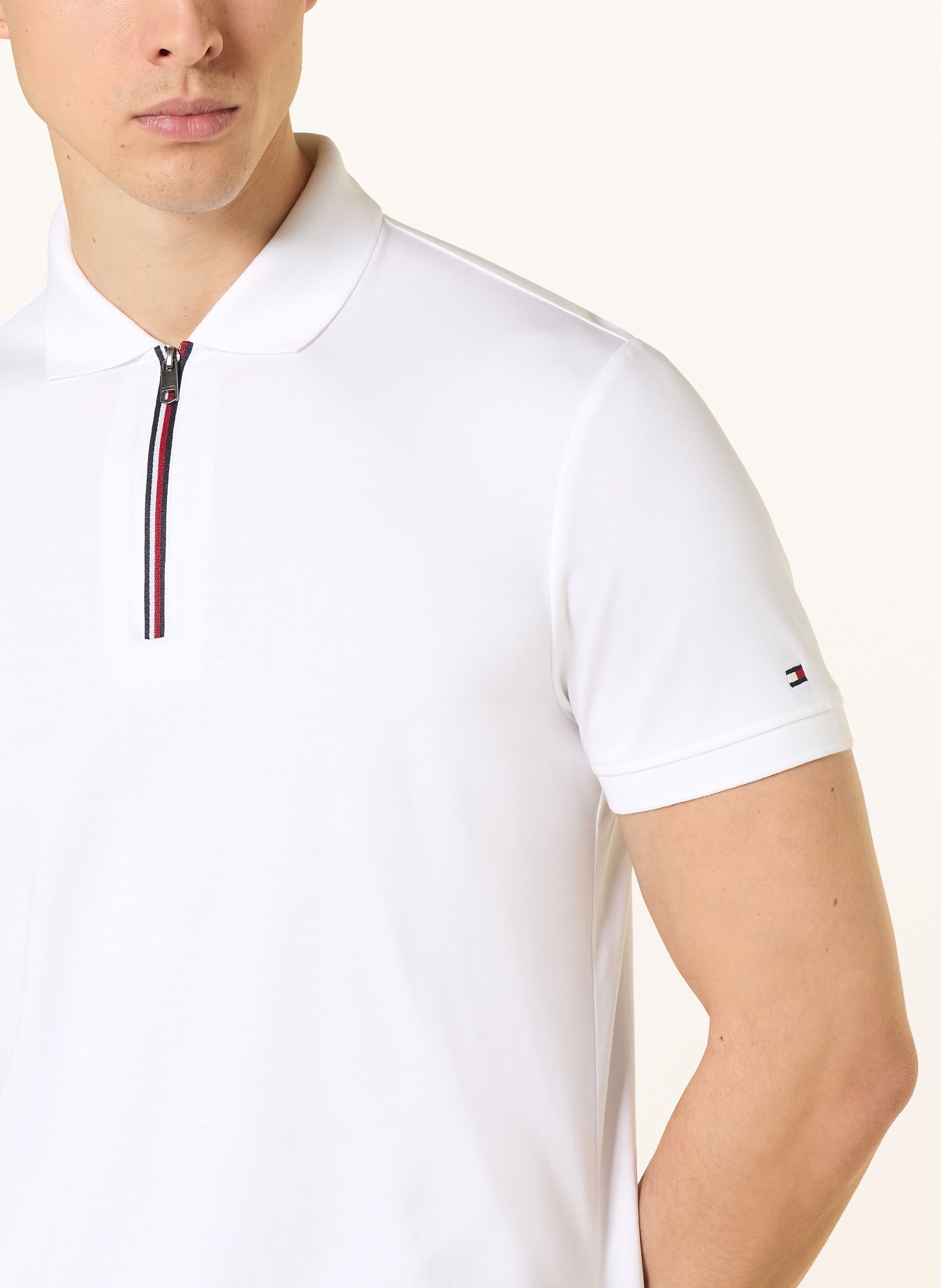 TOMMY HILFIGER Jersey-Poloshirt: WEISS