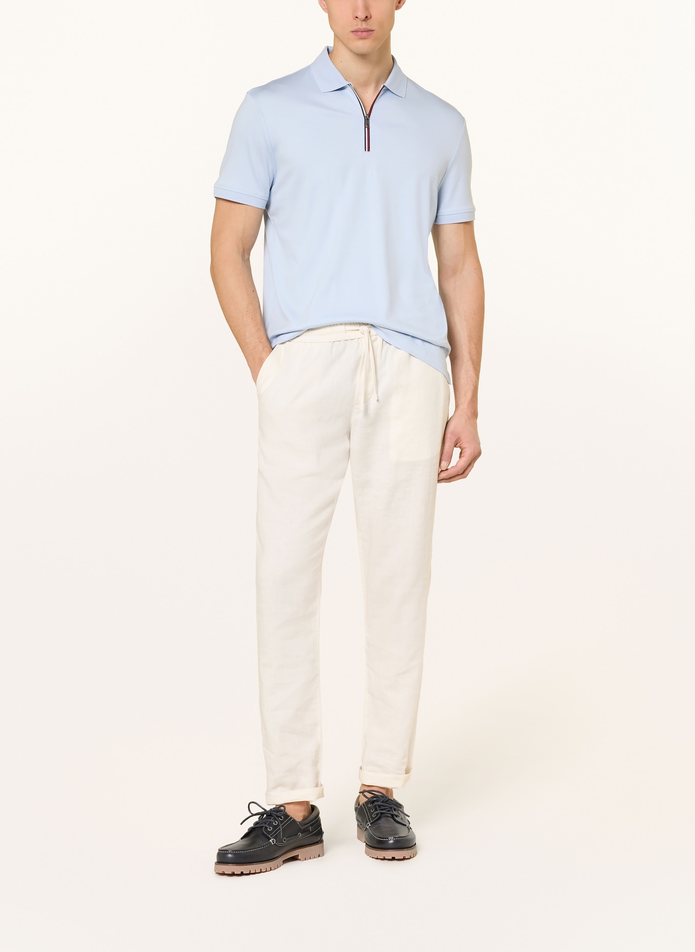 TOMMY HILFIGER Jersey-Poloshirt: HELLBLAU