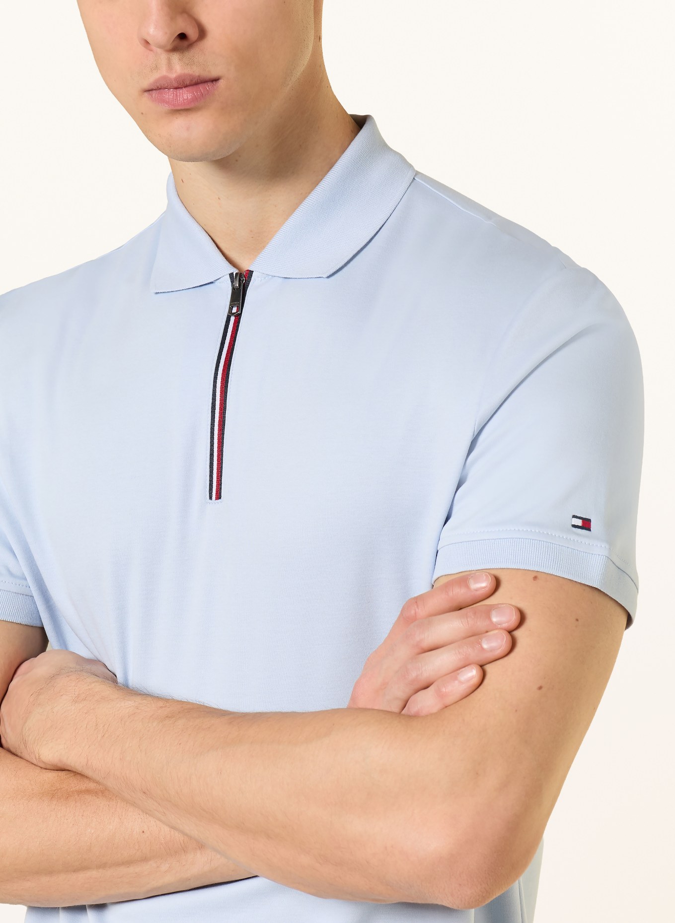 TOMMY HILFIGER Jersey-Poloshirt: HELLBLAU
