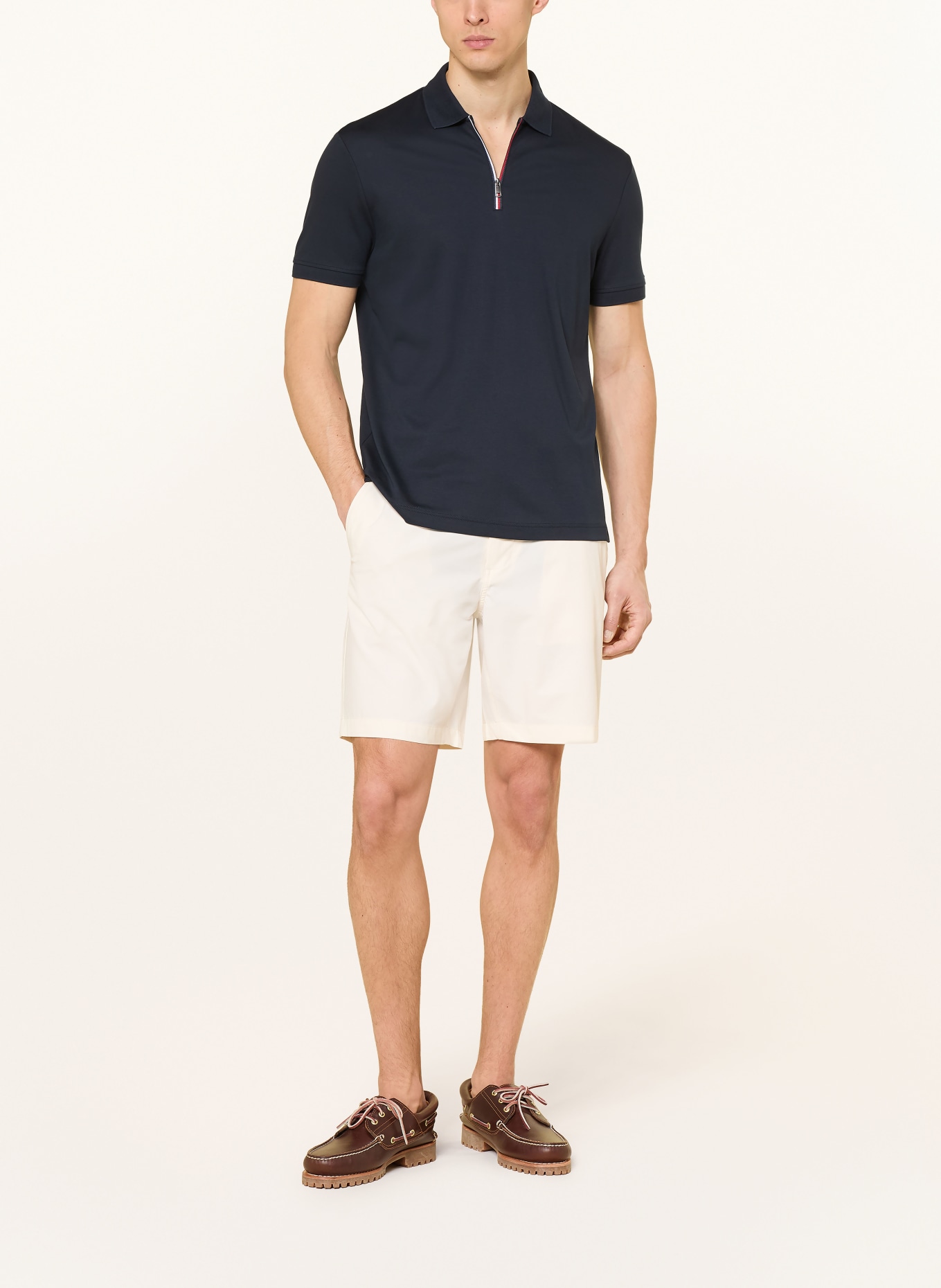TOMMY HILFIGER Jersey-Poloshirt: DUNKELBLAU