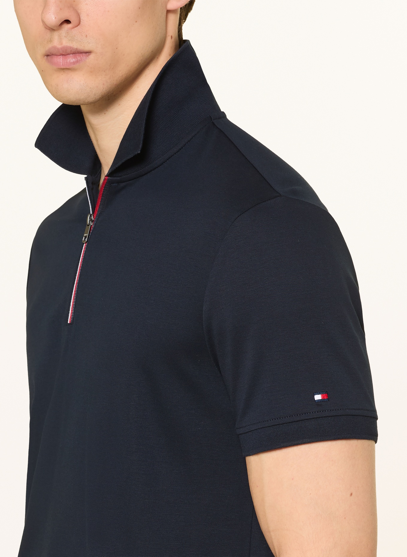 TOMMY HILFIGER Jersey-Poloshirt: DUNKELBLAU