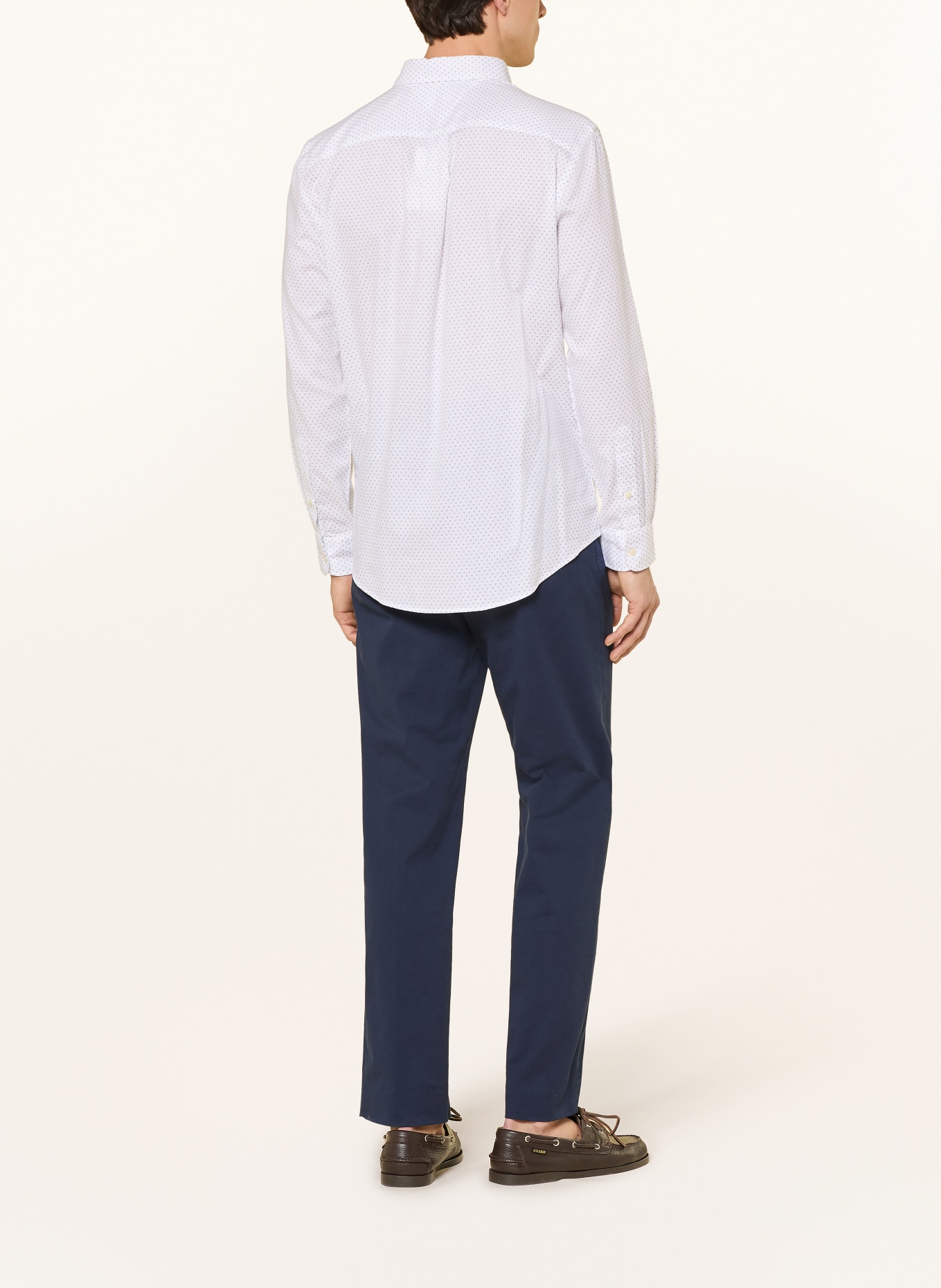 TOMMY HILFIGER Chemise coupe classique: BLANC / BLEU FONCÉ