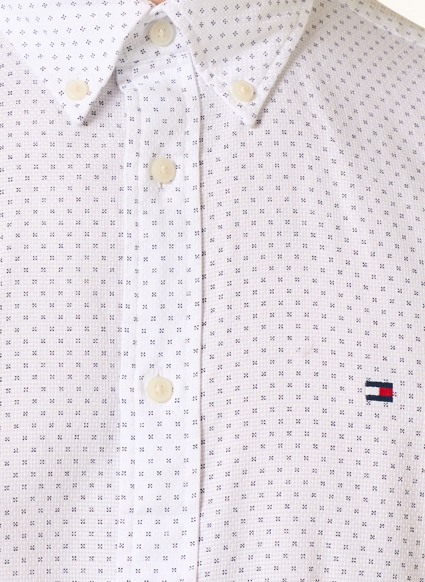 TOMMY HILFIGER Chemise coupe classique: BLANC / BLEU FONCÉ