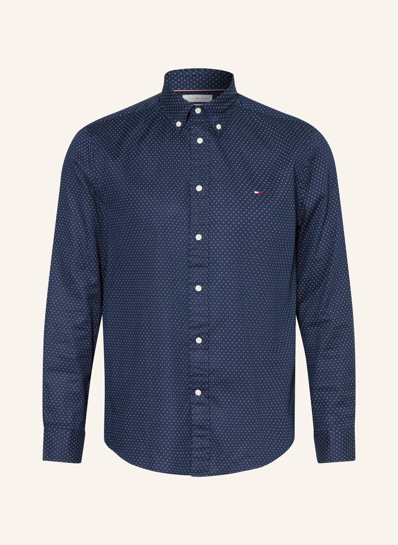 TOMMY HILFIGER Chemise coupe classique: BLEU FONCÉ / BLANC