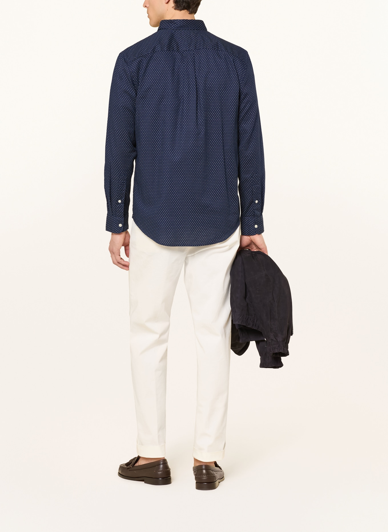 TOMMY HILFIGER Chemise coupe classique: BLEU FONCÉ / BLANC