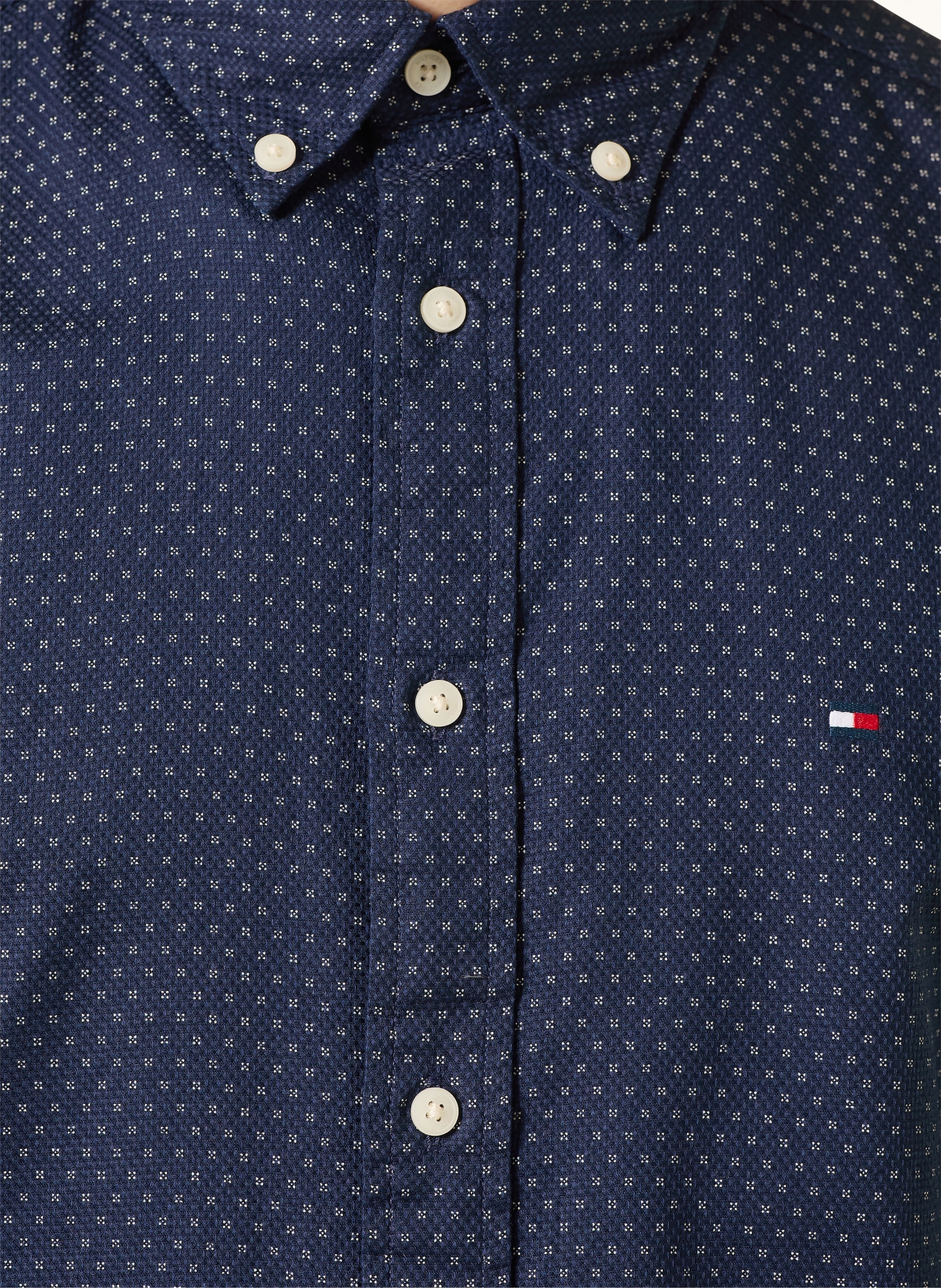 TOMMY HILFIGER Chemise coupe classique: BLEU FONCÉ / BLANC