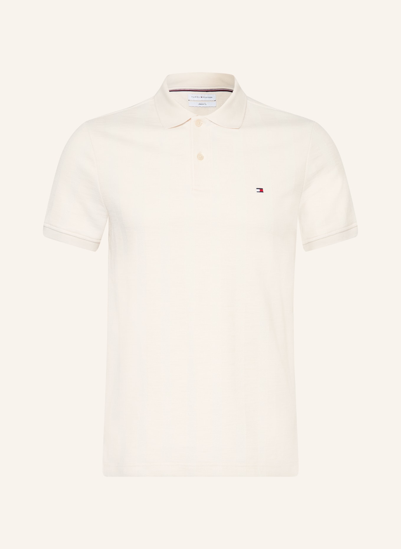 TOMMY HILFIGER Jersey-Poloshirt Regular Fit: ECRU